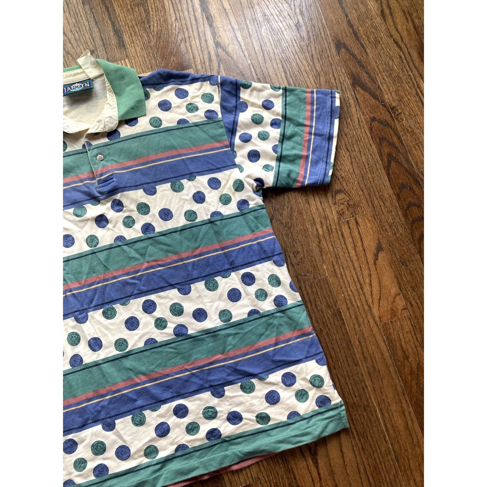 Jantzen VINTAGE Jantzen Polo Shirt Mens Large All Over Print AOP Passport Stamps Retro Size US L / EU 52-54 / 3 - 3 Thumbnail