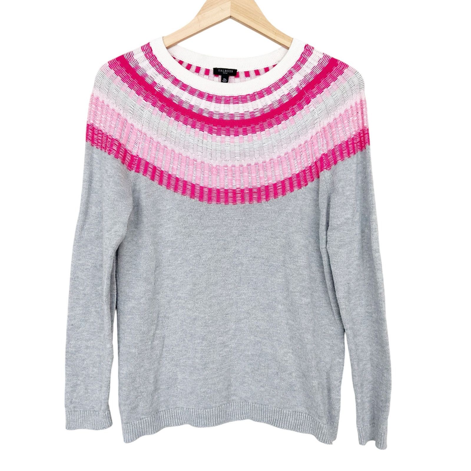 Other Talbots Gray Pink Knit Sweater Sz MP Size M / US 6-8 / IT 42-44 - 8 Thumbnail