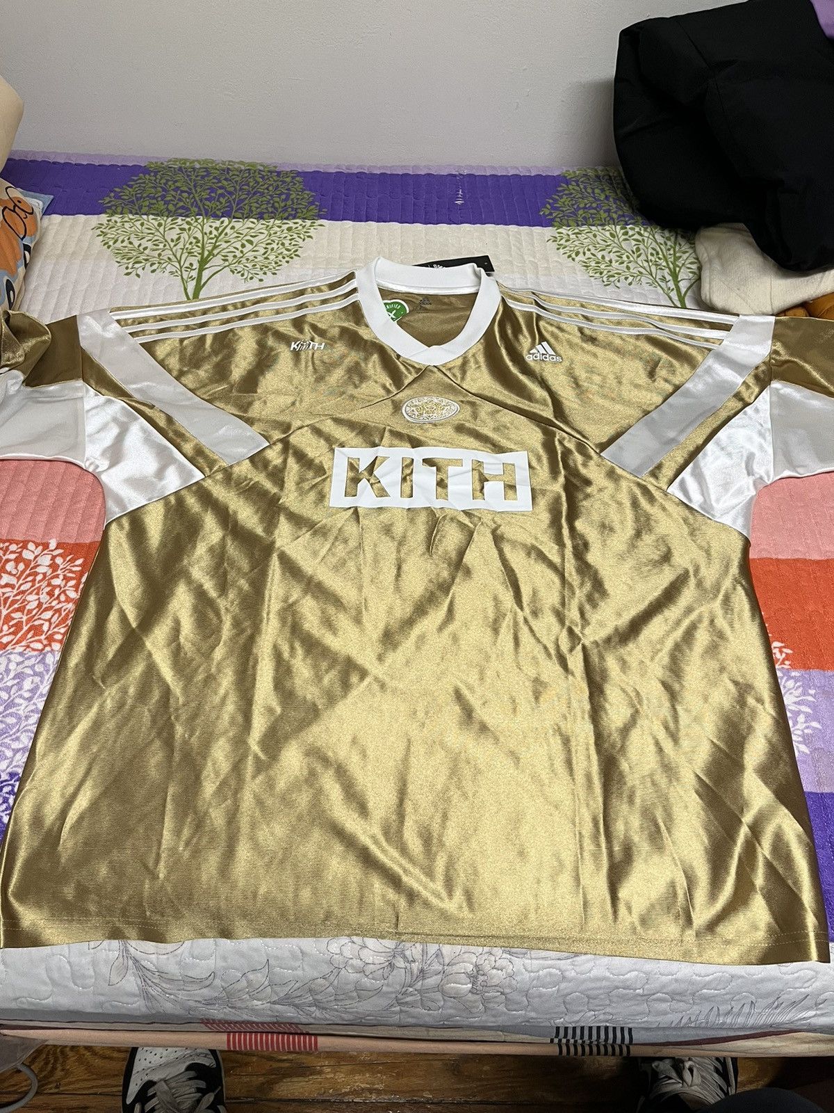 image of Kith X Adidas Shirt in Gold, Men's (Size XL)