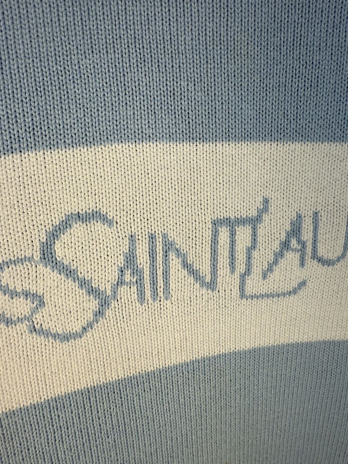 Yves Saint Laurent Blue YSL Sweater Knit Big Logo Vintage Paris Sweatshirt Rare Size US L / EU 52-54 / 3 - 8 Thumbnail