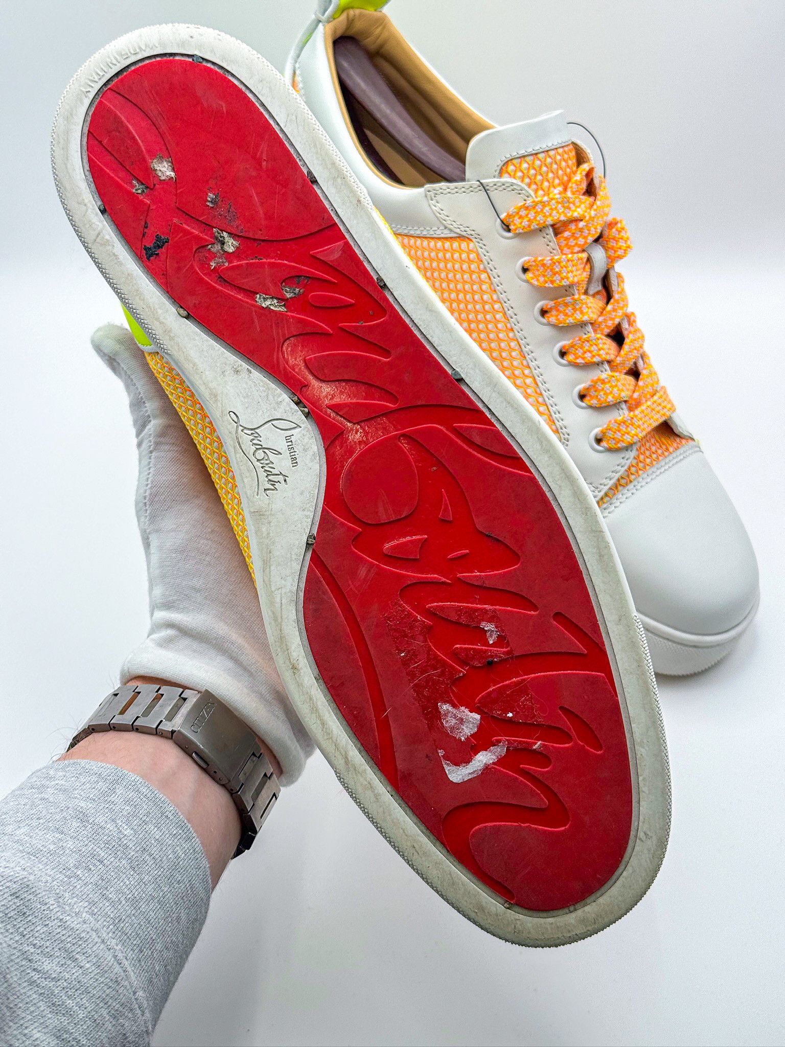 Christian Louboutin Christian Louboutin Fun Louis Junior Leather Trainers Size US 11 / EU 44 - 15 Thumbnail