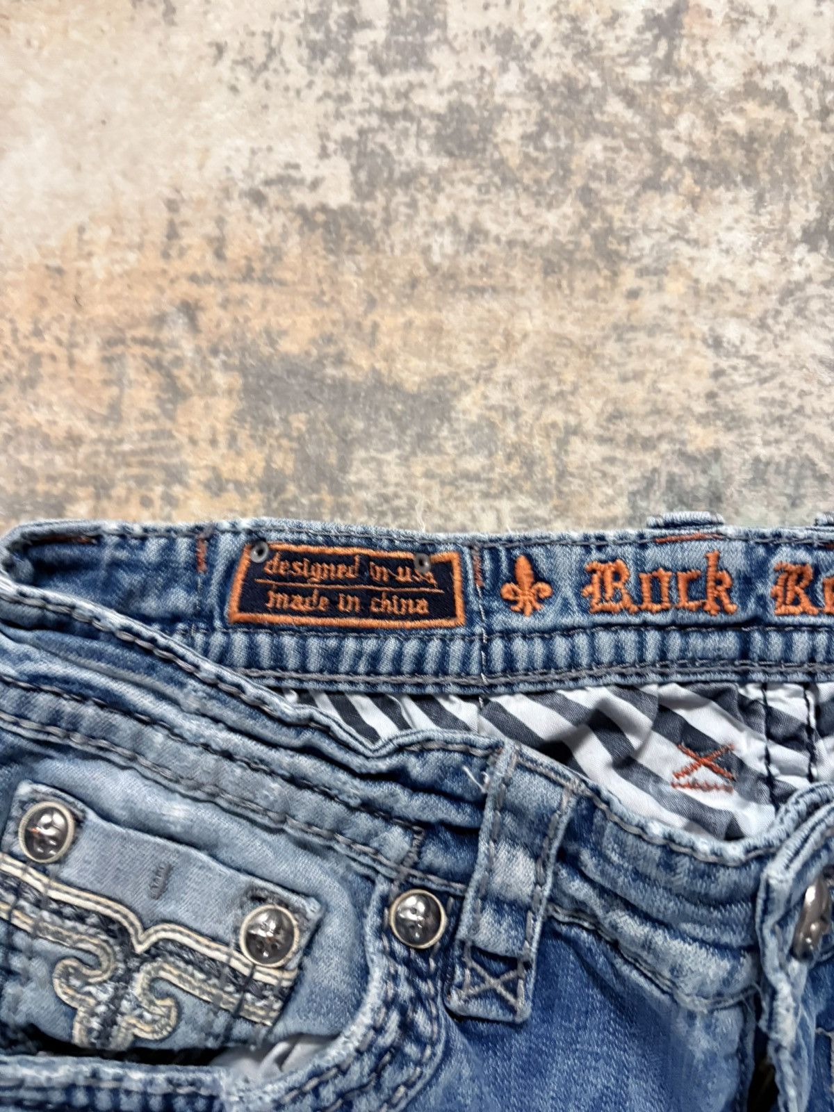 Rock Revival 90’s Rock Revival Vintage Distressed Faded Jeans Opium Size US 34 / EU 50 - 10 Thumbnail