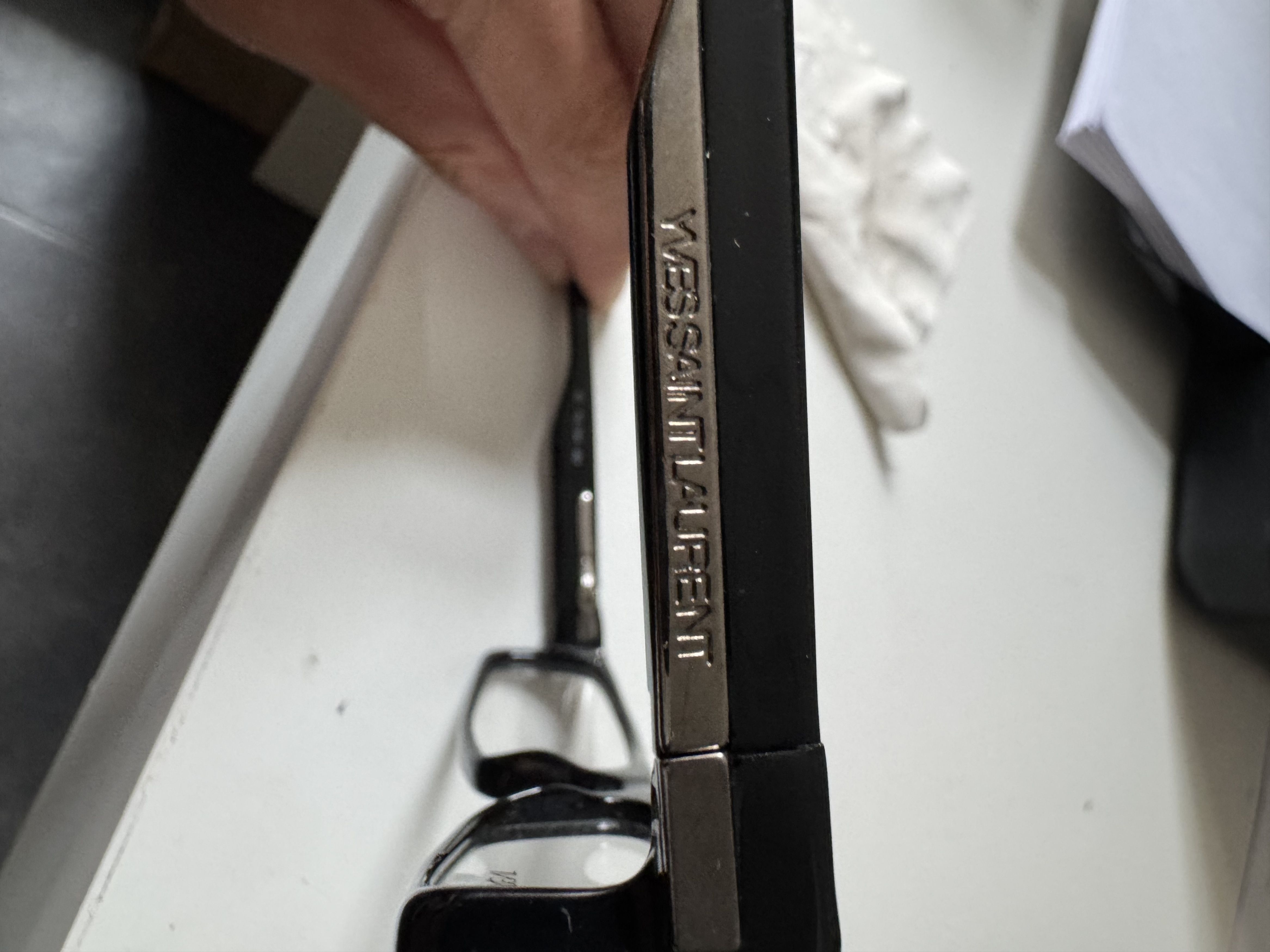 Yves Saint Laurent Yves Saint Laurent 90s Black Glasses with Metal Detail Size ONE SIZE - 6 Thumbnail