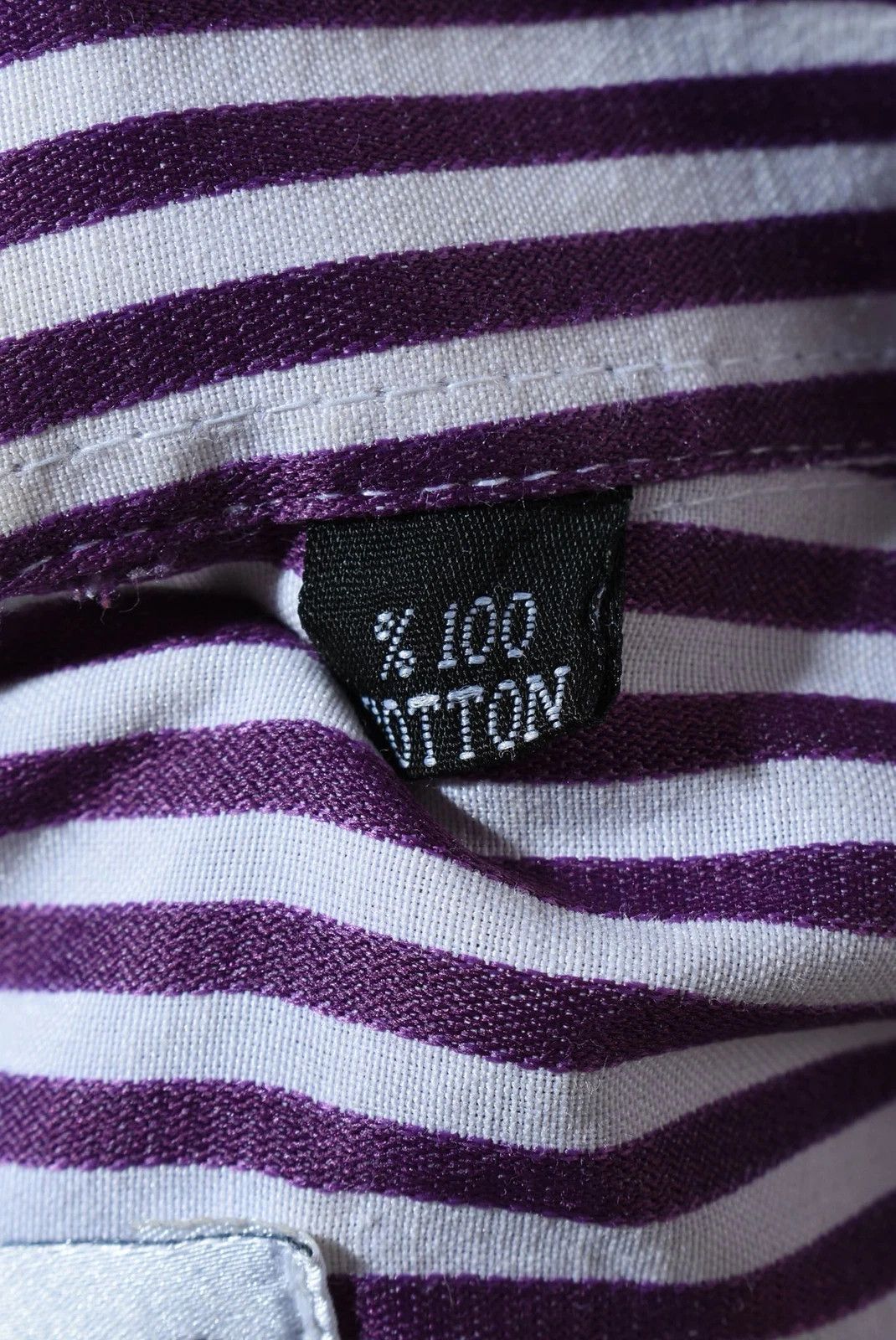 Armani Armani Collezioni Striped Short Sleeve Shirt White Purple Size US XL / EU 56 / 4 - 4 Thumbnail