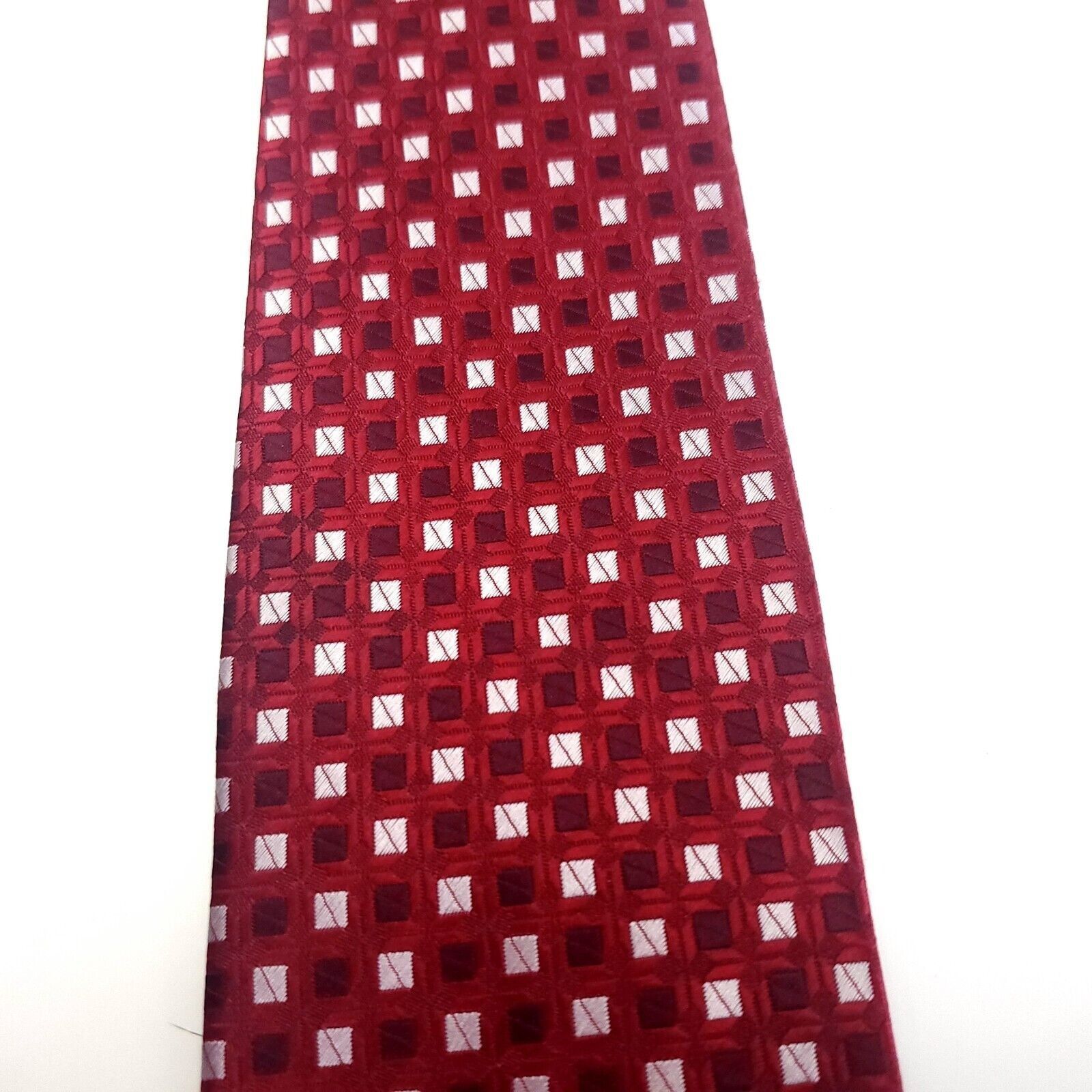 Dockers Dockers Red Silk Tie Woven Check Short Skinny Size ONE SIZE - 2 Thumbnail