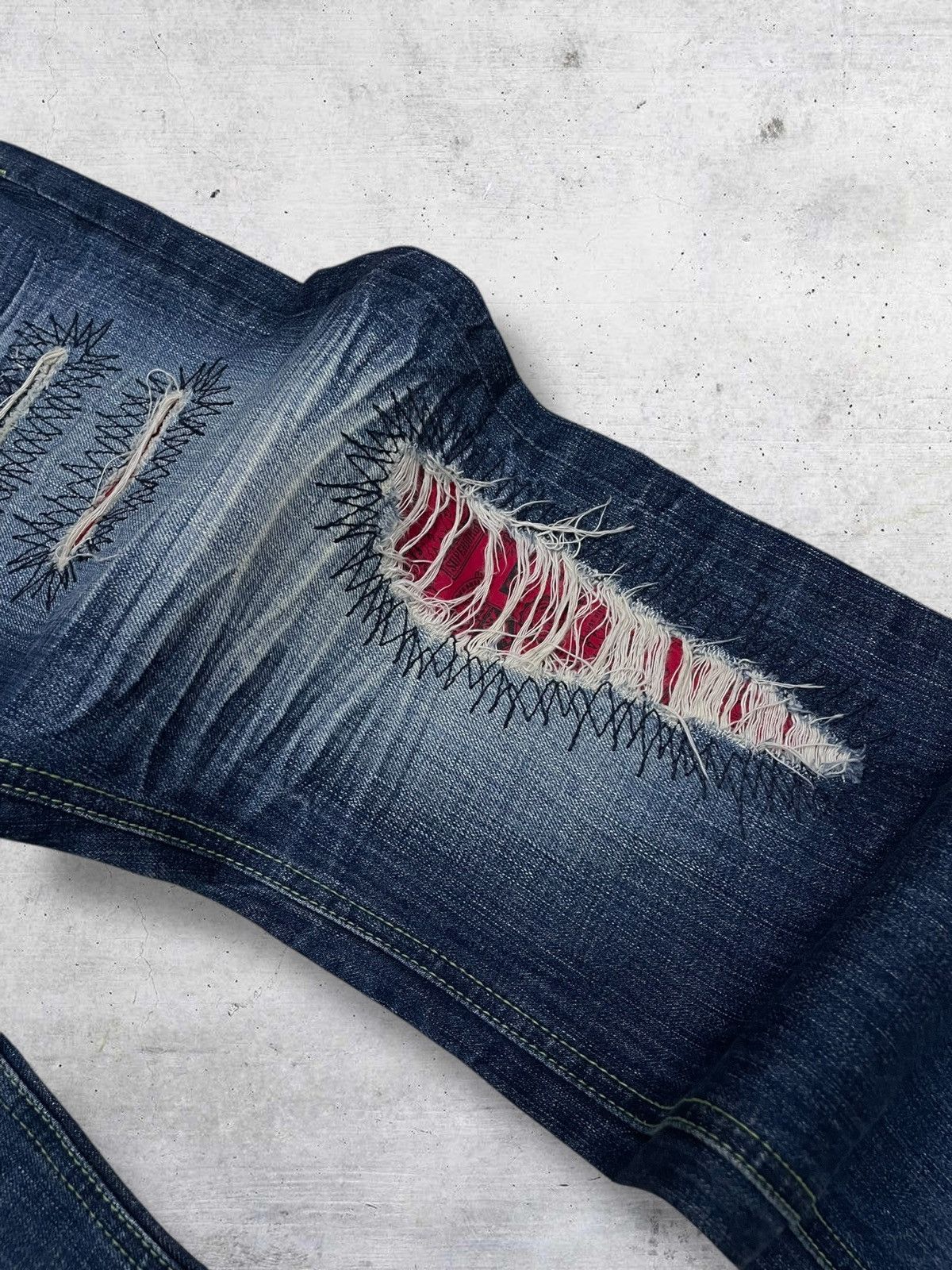 Hysteric Glamour VINTAGE MORE CORE DIVISION RIPPED JAPAN PUNK SUPERSTAR DENIM Size US 32 / EU 48 - 9 Thumbnail
