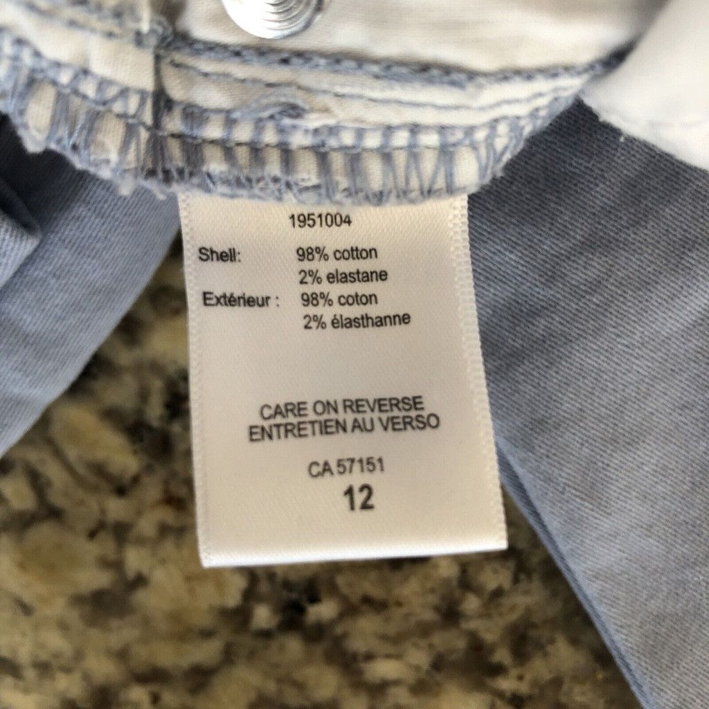 Calvin Klein Size 12 Calvin Klein Jeans Womens Crop Baby Blue Stretchy Size 33" - 4 Thumbnail
