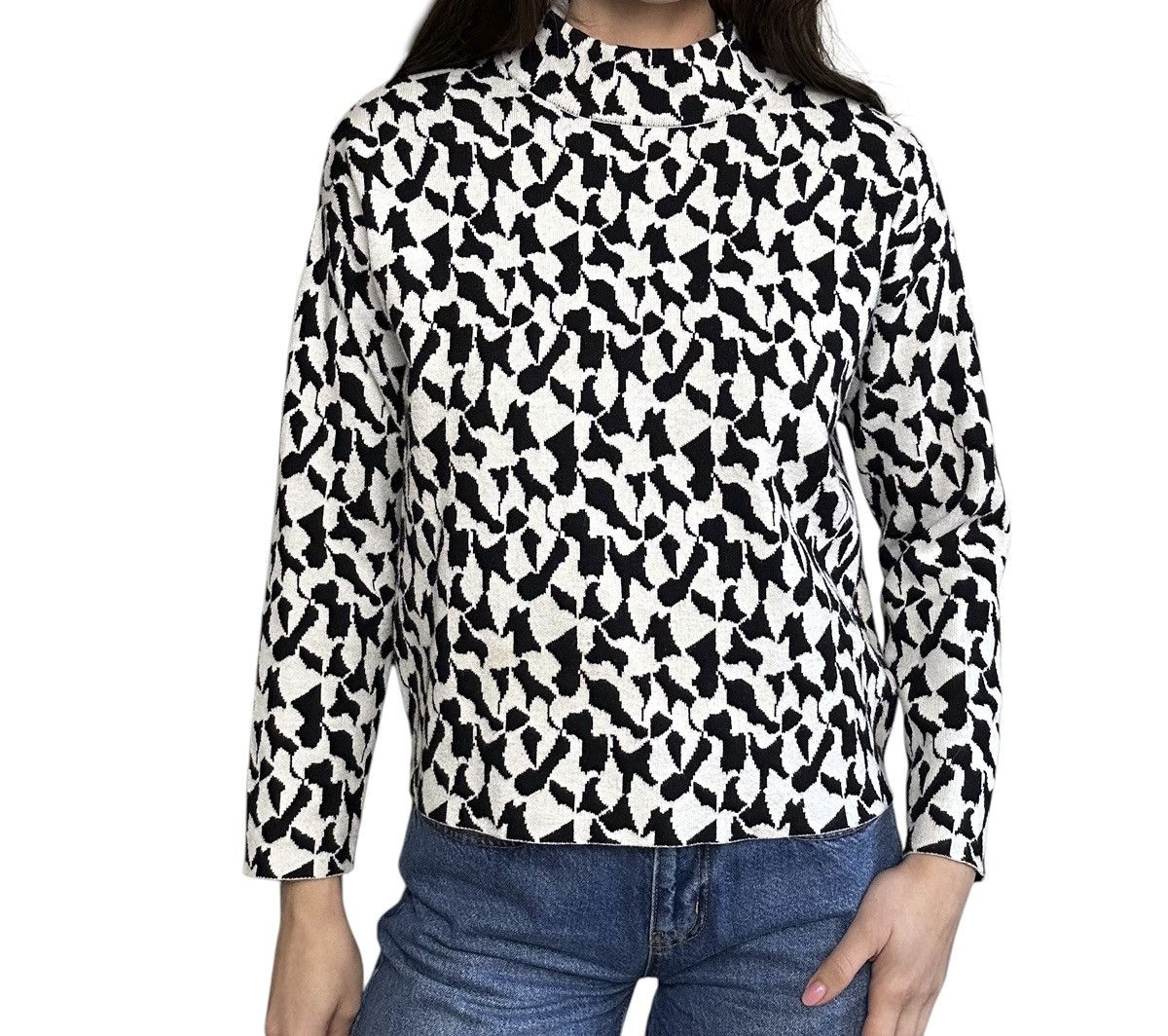 Vintage Black and White Abstract Sweater Size S / US 4 / IT 40 - 3 Thumbnail