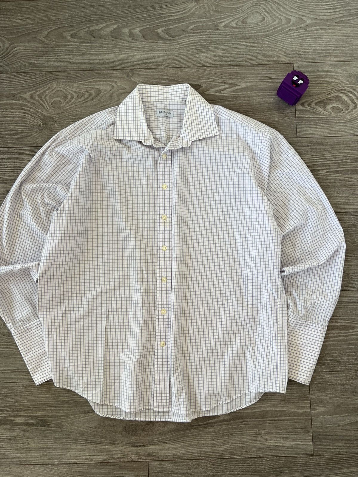 Balmain ‼️Vintage Balmain 80s Mens Cuffinks Luxury Paris Shirt‼️ Size US XXL / EU 58 / 5 - 1 Thumbnail
