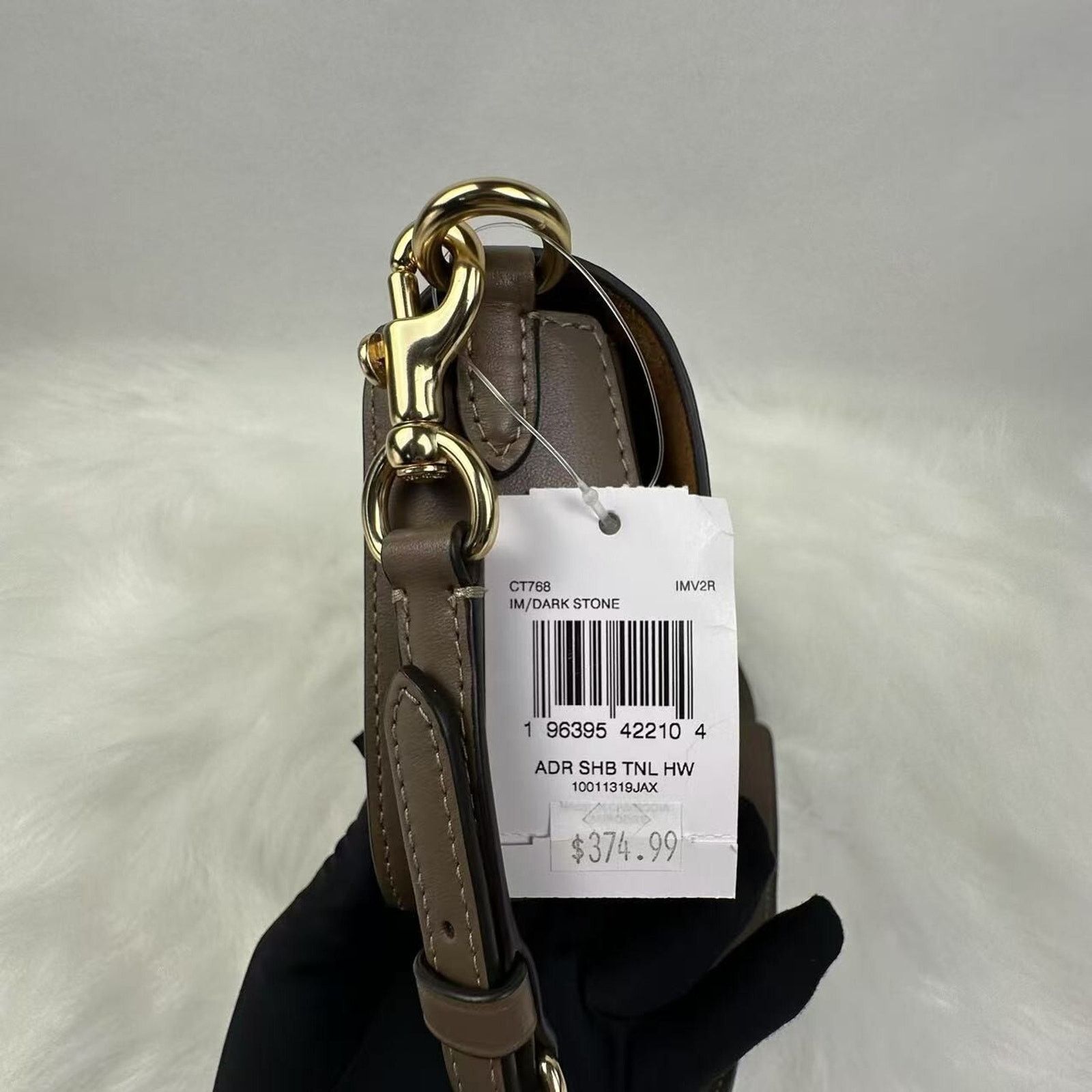 Coach COACH Andrea Shoulder Bag Smooth Leather/Gold/Dark Stone NWT Size ONE SIZE - 3 Thumbnail