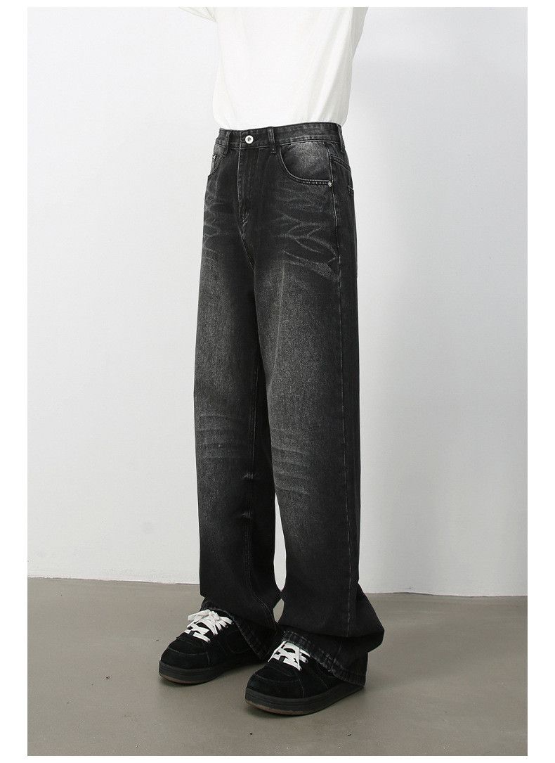 Japanese Brand × Jean Men's retro washed distressed straight loose wide-leg jeans Size US 32 / EU 48 - 4 Thumbnail