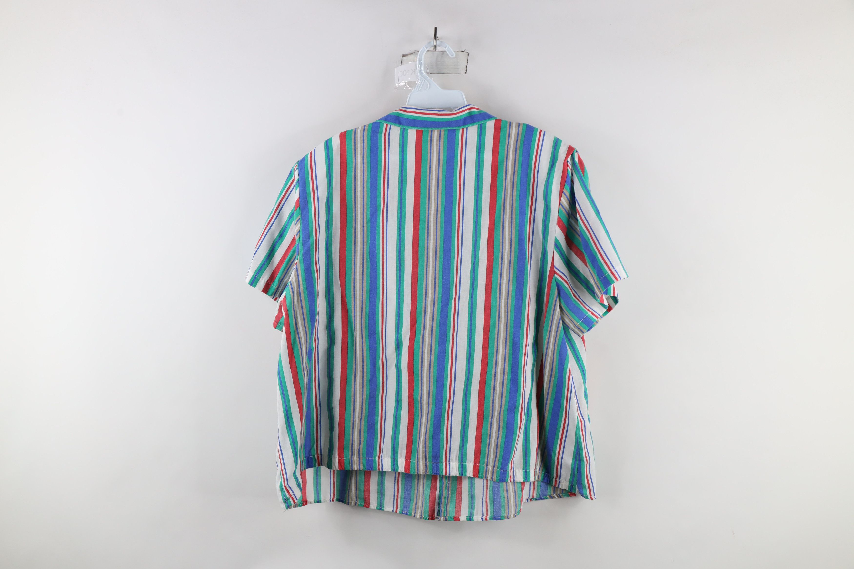 Vintage Vintage 90s Streetwear Striped Short Sleeve Button Shirt USA Size XL / US 12-14 / IT 48-50 - 7 Thumbnail