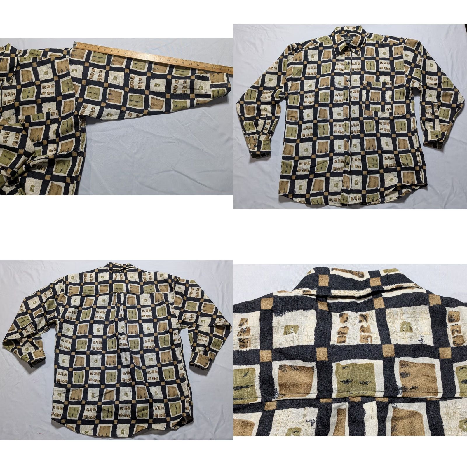 Vintage VINTAGE BELLINI COLLECTION Men Shirt M Abstract Geo Block EUC Size US M / EU 48-50 / 2 - 9 Thumbnail
