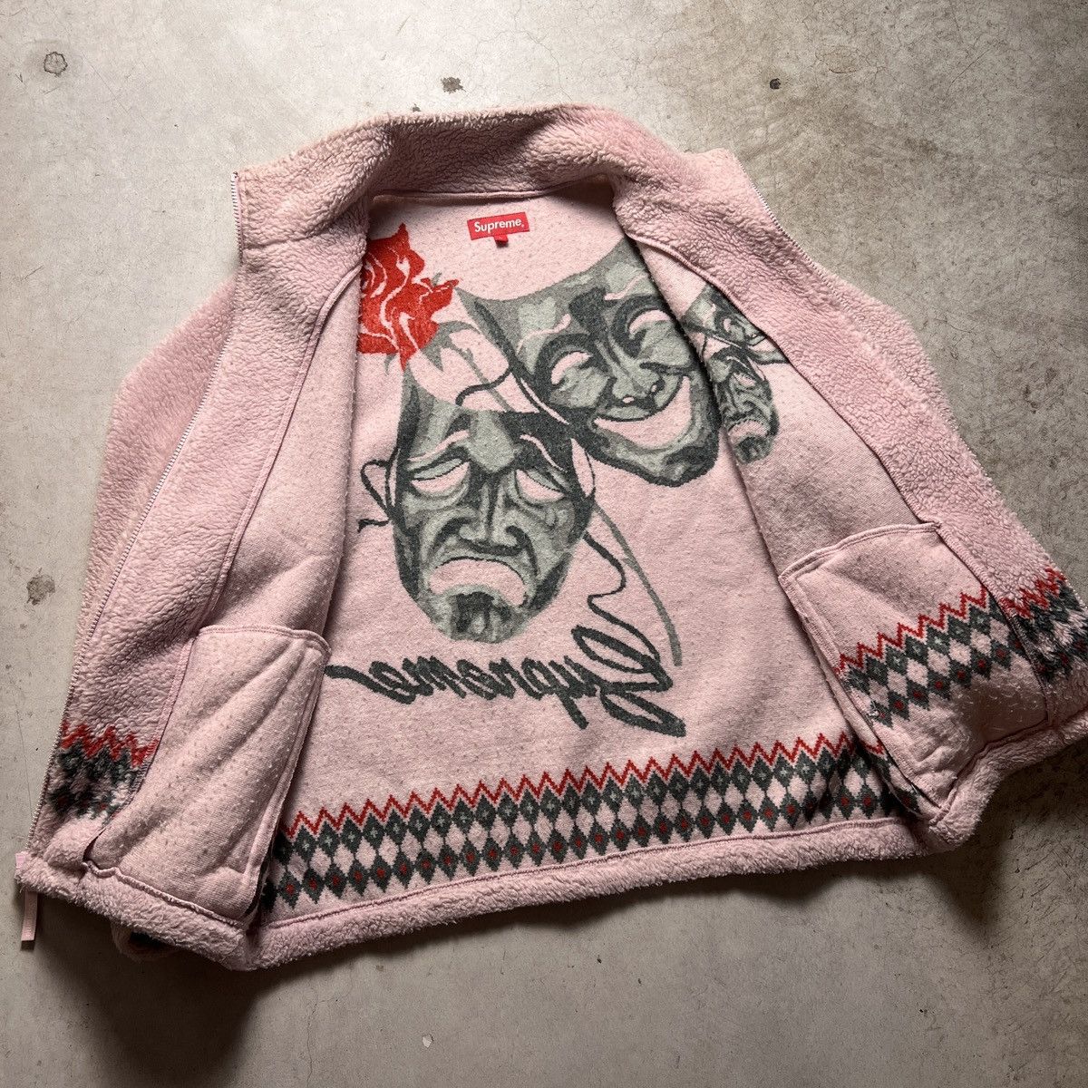 Supreme Supreme Drama Mask Fleece Jacket Pink Size US L / EU 52-54 / 3 - 11 Thumbnail