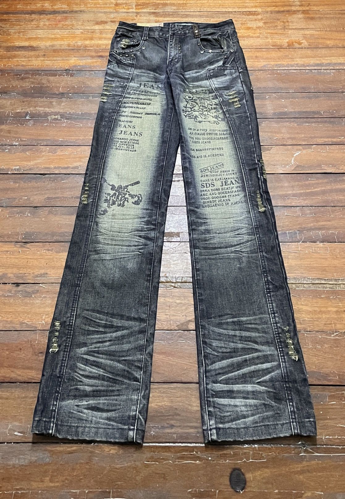 If Six Was Nine Very Rare Vintage Brand TSL Ripped Tactical Jeans 1990s Size US 32 / EU 48 - 1 Thumbnail