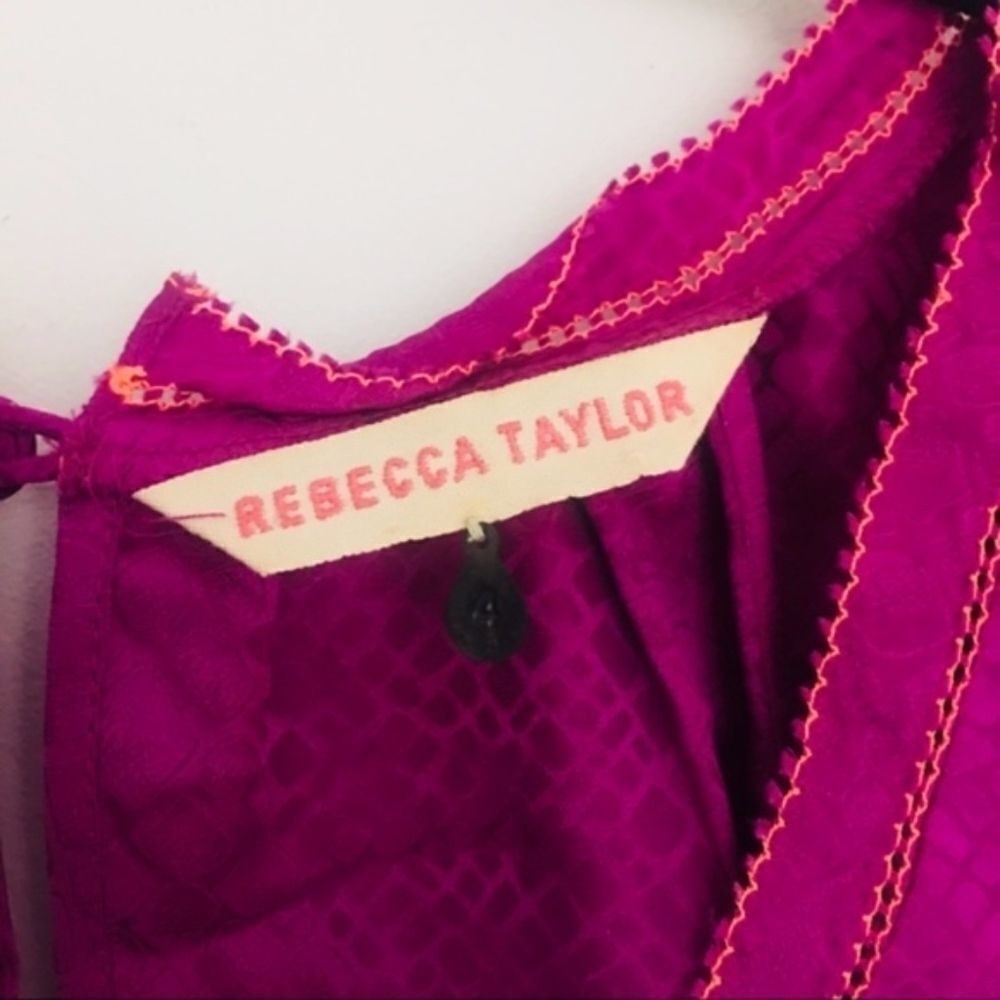 Rebecca Taylor Rebecca Taylor 100% Silk Purple Sleeveless Ruffle Blouse Dra Size S / US 4 / IT 40 - 4 Thumbnail