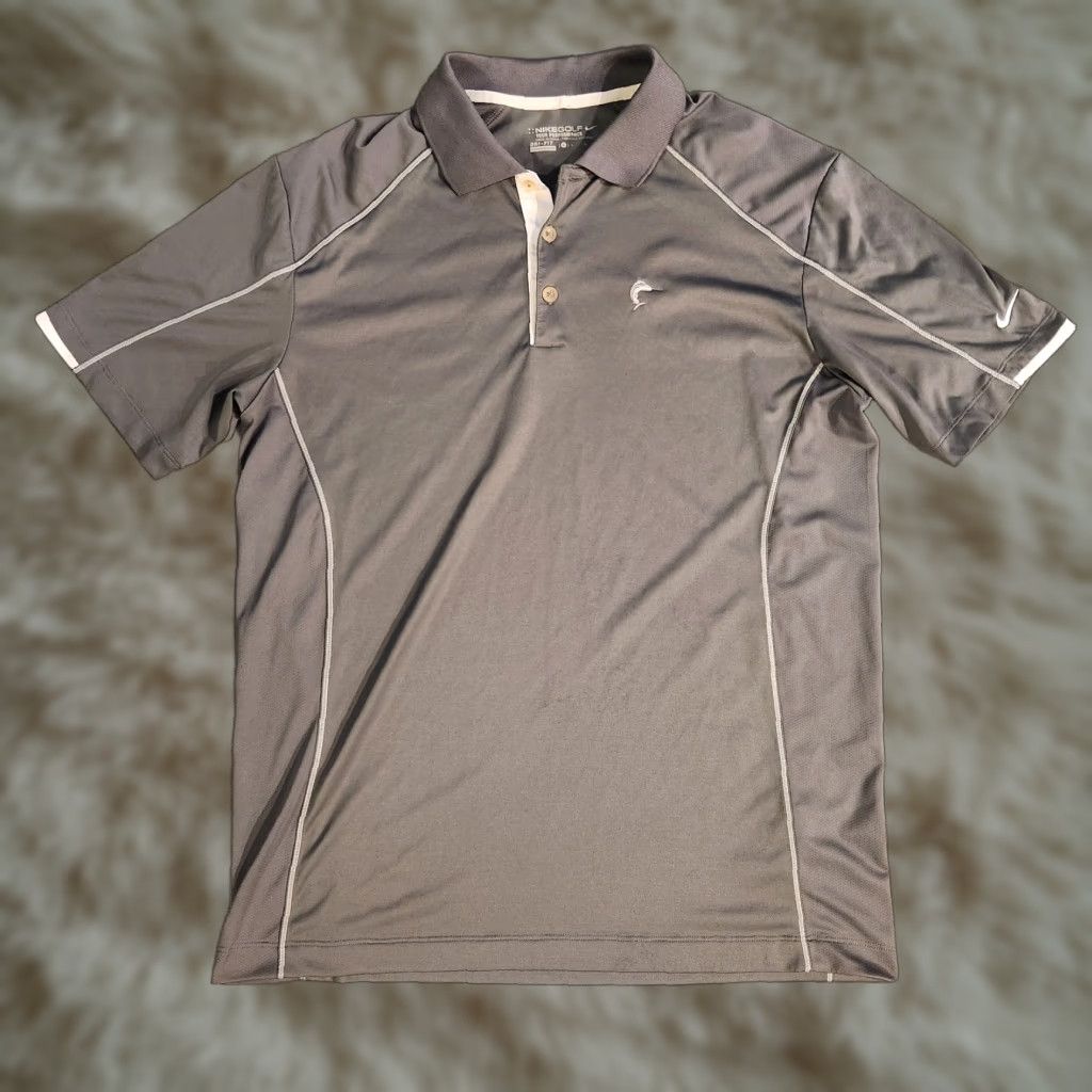 Nike Nike Polo Shirt Golf Tour Performance Dri-Fit Swordfish Fishing Men's Large Gray Mens Polo Shirt Size US L / EU 52-54 / 3 - 1 Thumbnail