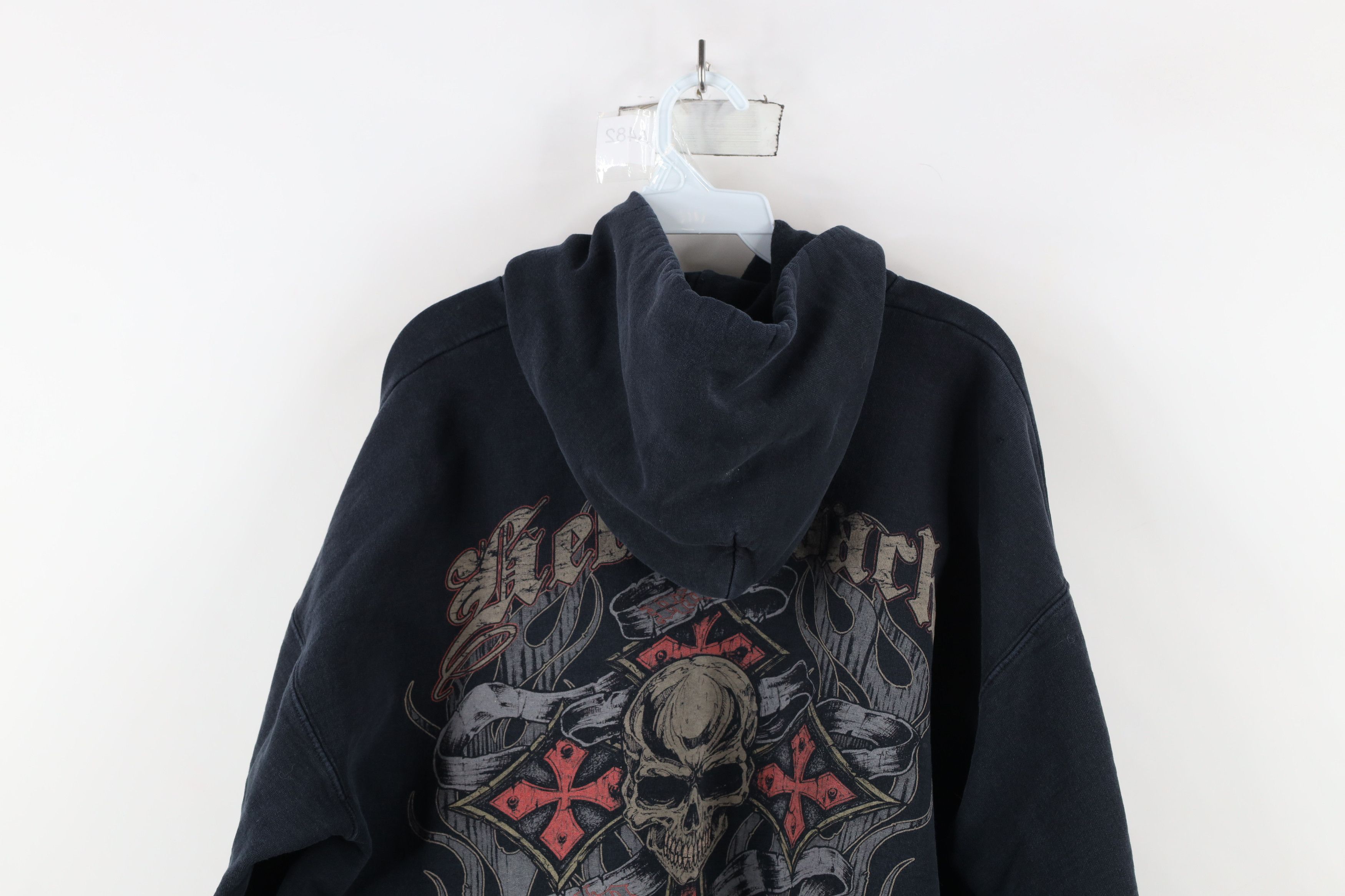 Vintage Vintage Y2K Streetwear Skull Tribal Cross Motorcycle Hoodie Size US L / EU 52-54 / 3 - 13 Thumbnail