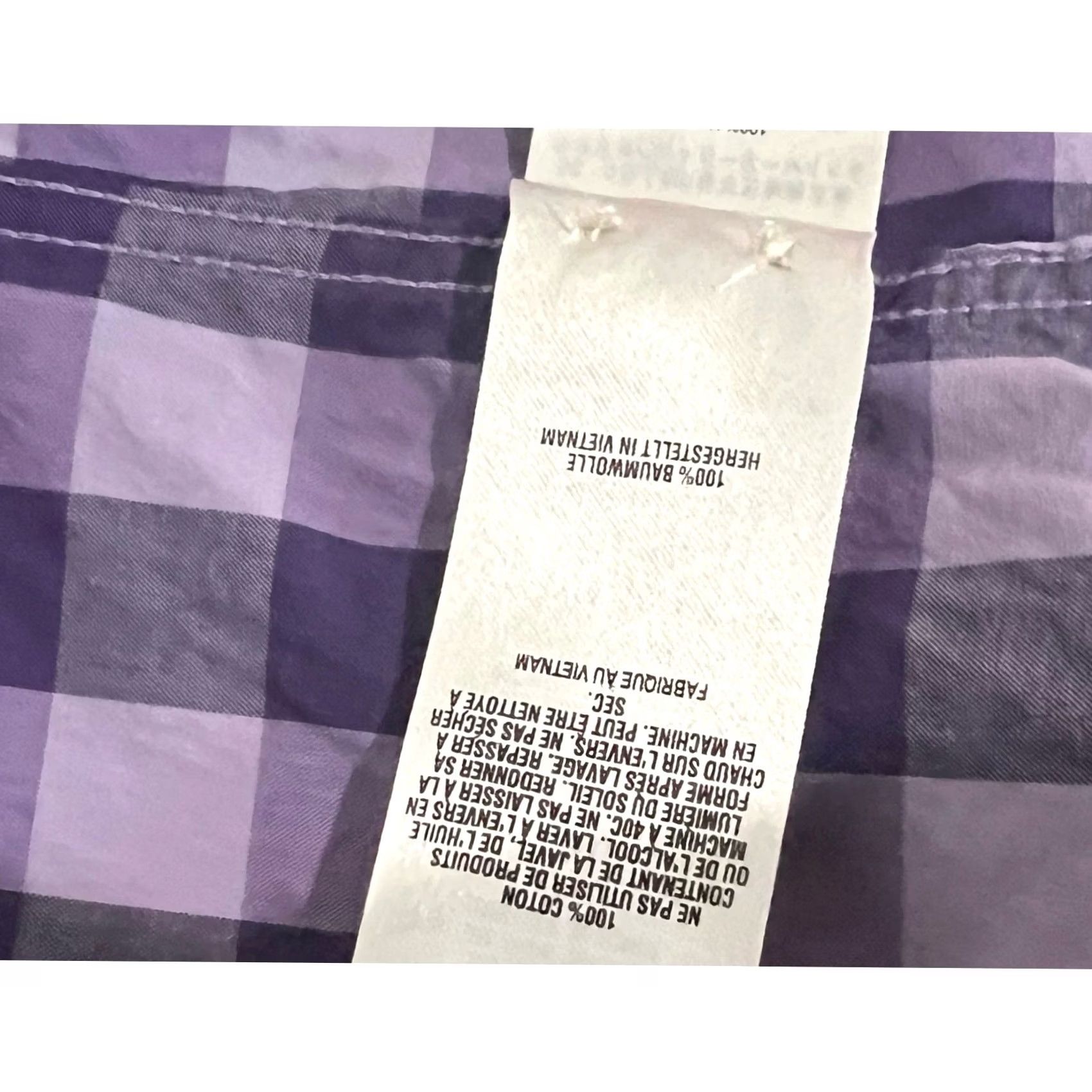 Ted Baker Ted Baker Endurance Men’s Purple Checked Cotton Long Sleeve Shirt-Size 17 34/35-Button Dress Shirt-Adult Mens Size US XL / EU 56 / 4 - 7 Thumbnail