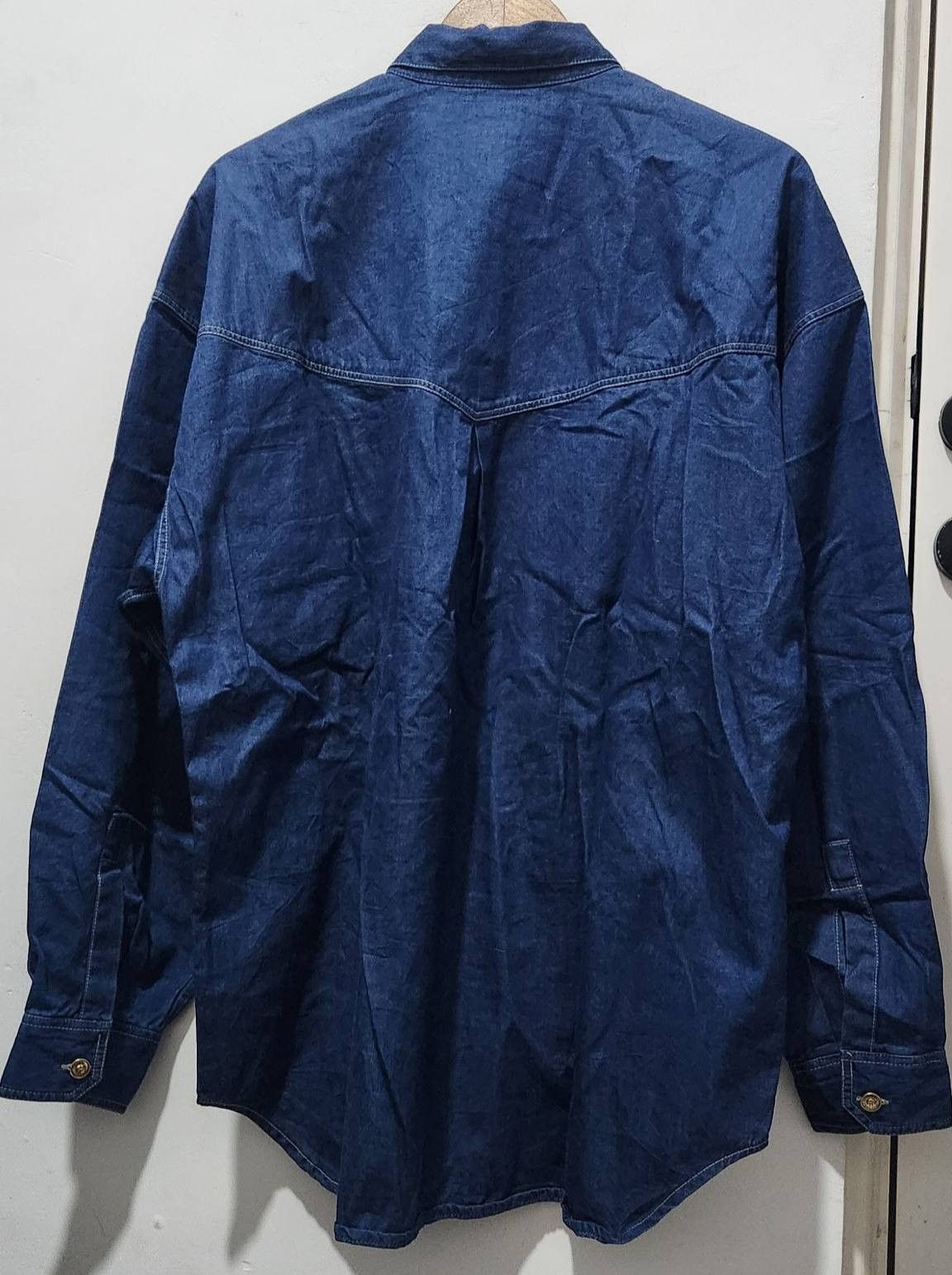Versace Jeans Couture Versace Jeans Couture Medusa Button Shirt Blue Denim Western Size US XL / EU 56 / 4 - 2 Thumbnail