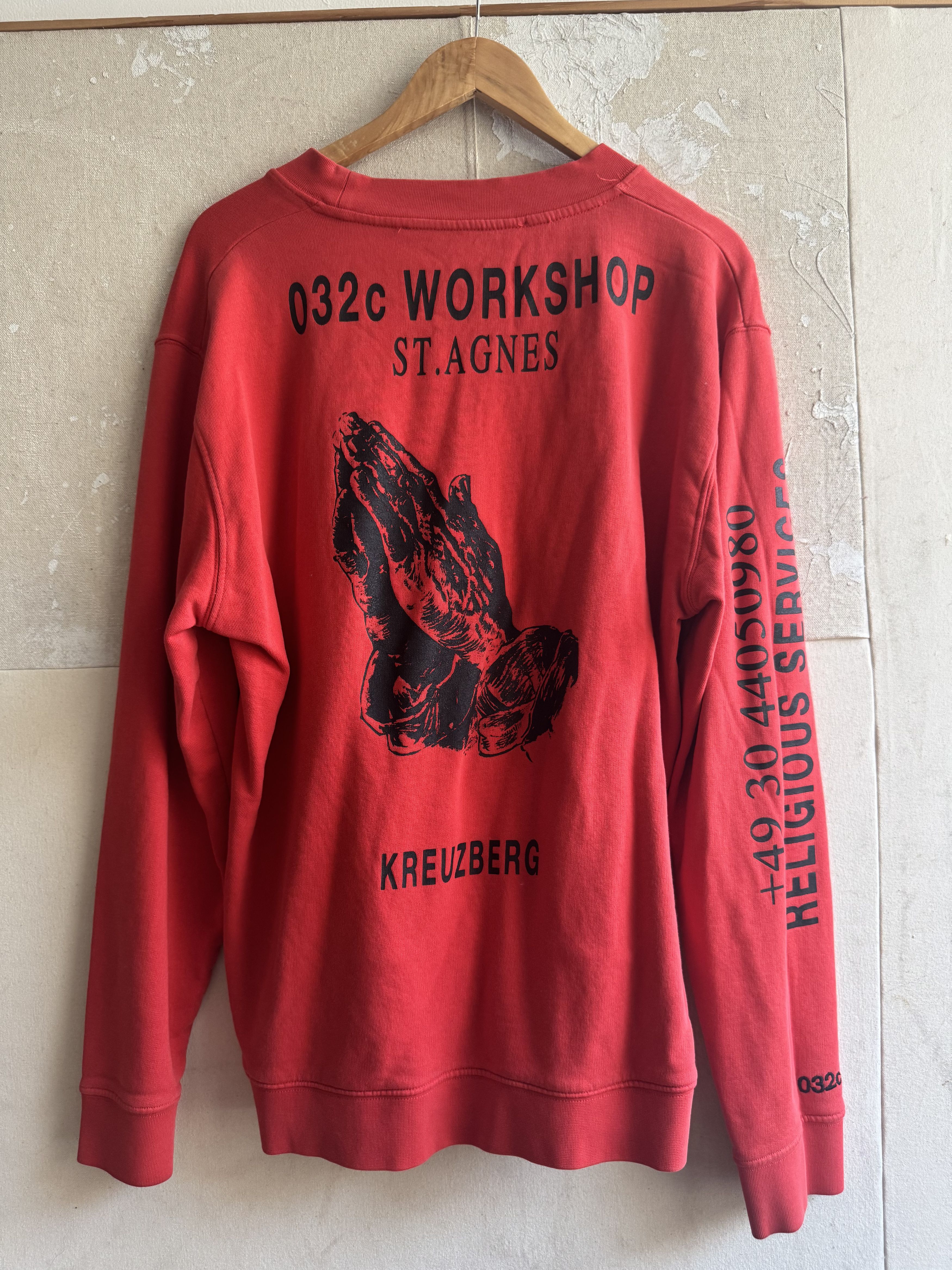 032c 032c Red Religious Services Crewneck Sweater Size US L / EU 52-54 / 3 - 2 Thumbnail