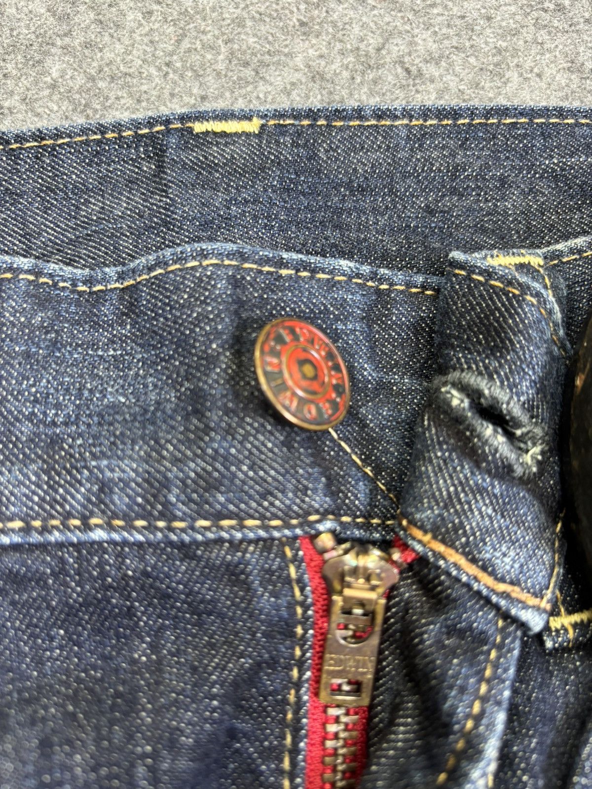 Edwin 💥Distressed Flare💥Edwin 503 Crazy Distressed Denim F916 Size US 31 - 7 Thumbnail