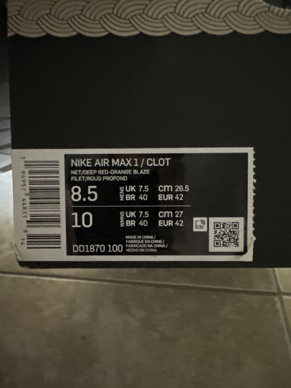 Nike Nike Air Max 1 / Clot Size US 8.5 / EU 41-42 - 6 Thumbnail