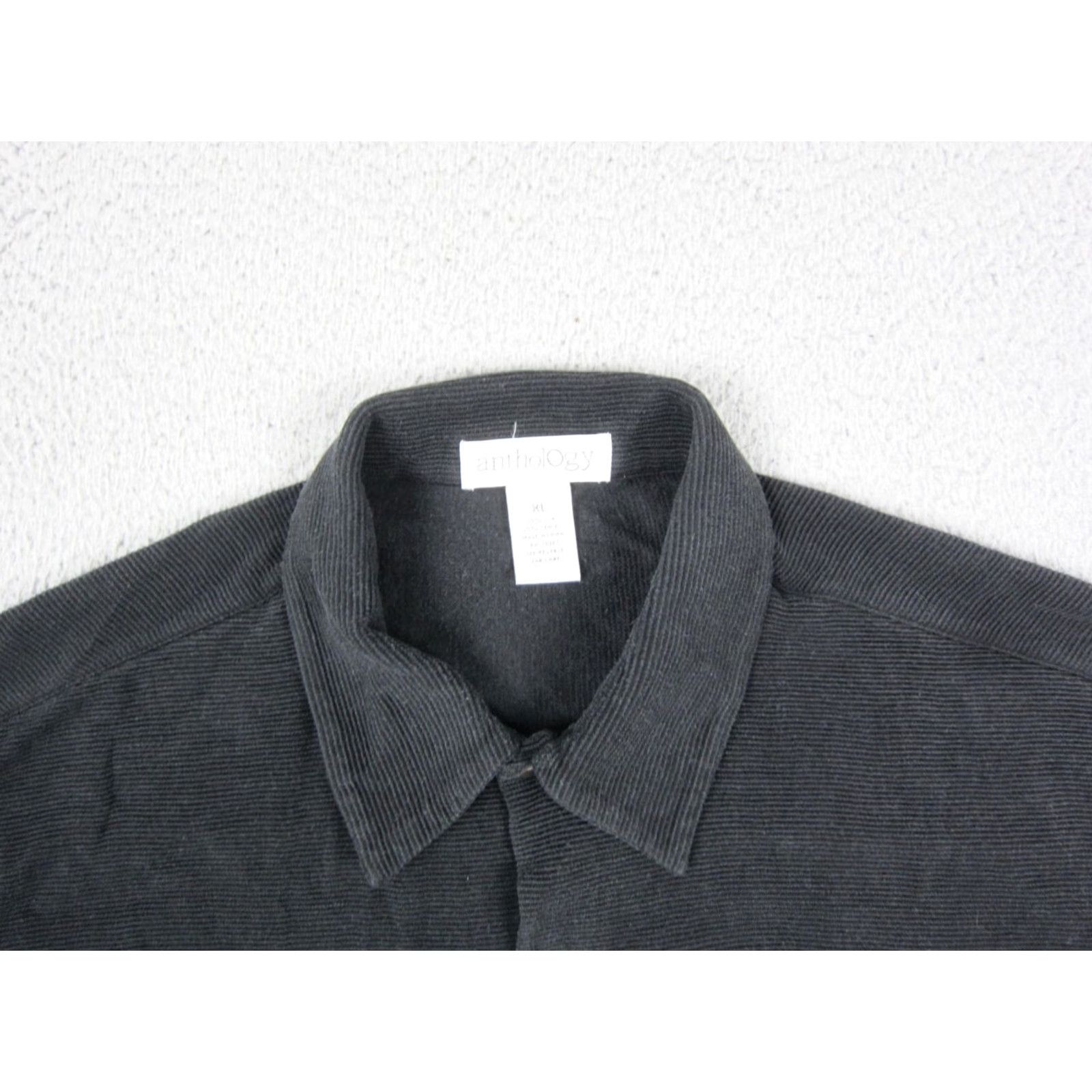 Vintage Anthology Shirt Mens XL Black Silk Tencel Button Up Corduroy Classic 90s Outdoor Casual Size US XL / EU 56 / 4 - 2 Thumbnail