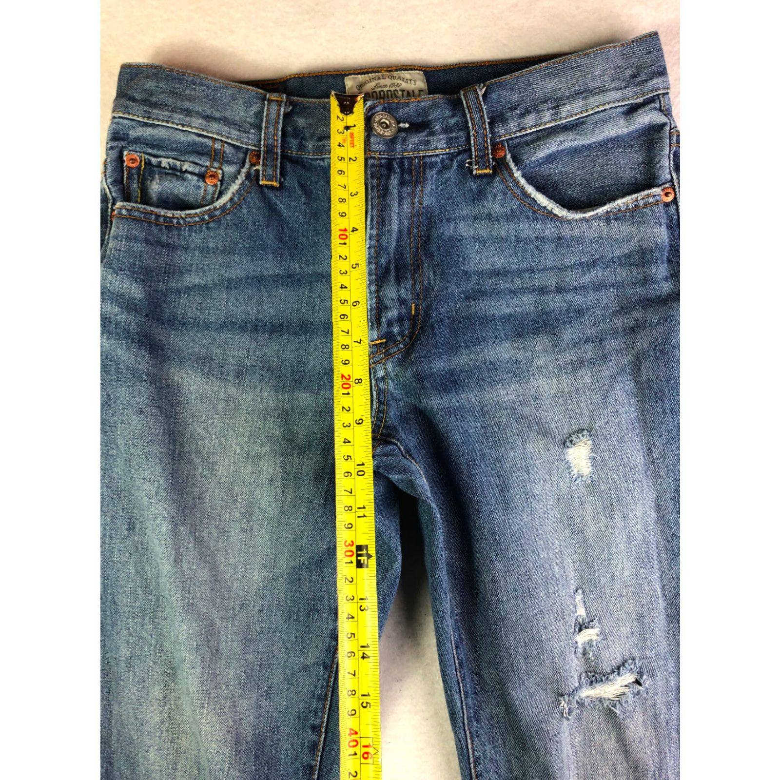 Aeropostale AeroPostale Essex Straight Leg Jeans Mens 29x29 Blue Denim Medium Zip Logo Vintage Not N/A Size US 29 - 5 Thumbnail