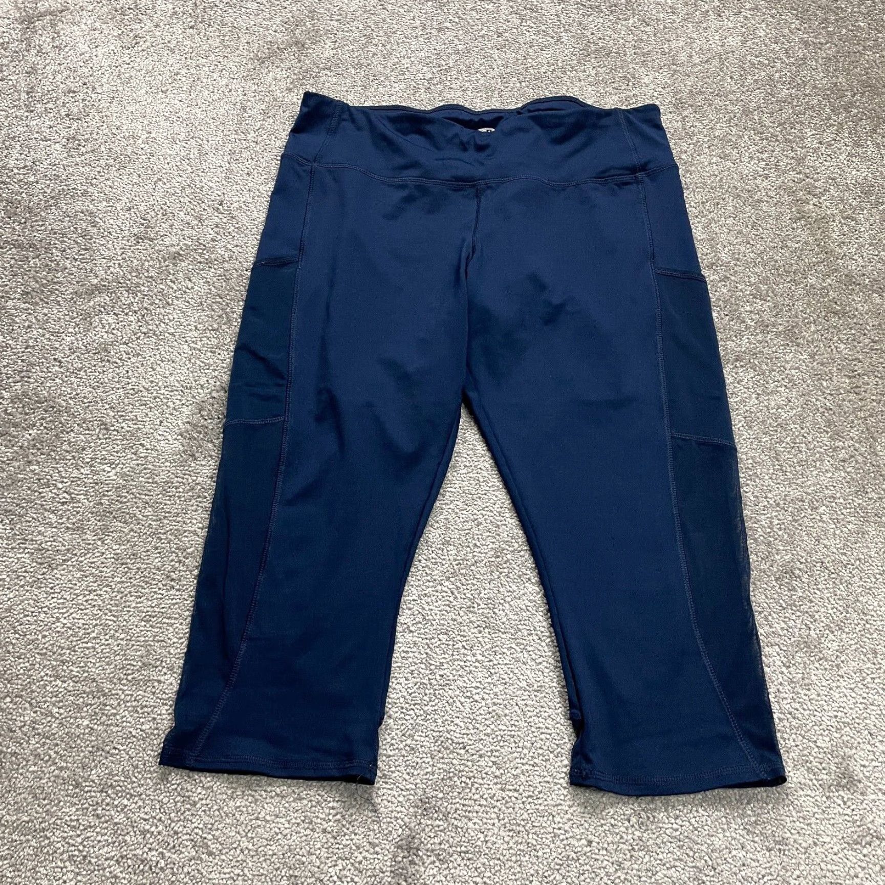 Athletic Works VINTAGE Athletic Works Cropped Leggings Womens Large Blue Mid Rise Active Gym Yoga 32x19 Size 36" / US 14 / IT 50 - 2 Thumbnail