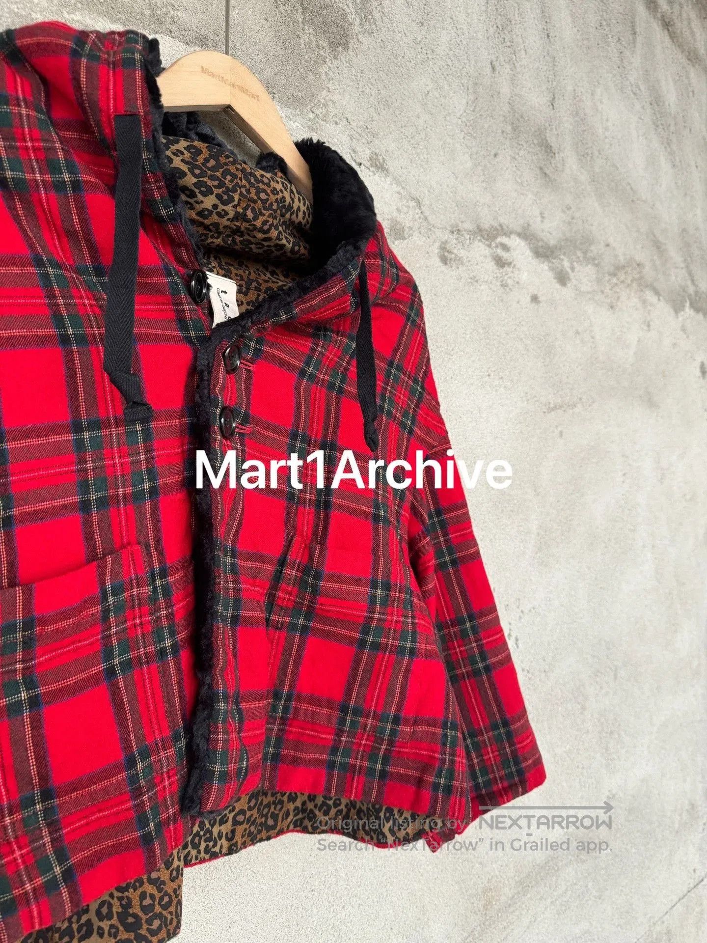 Comme des Garcons Comme Des Garçons Tao Plaid Leopard Fur Cape. Size XS / US 0-2 / IT 36-38 - 3 Thumbnail