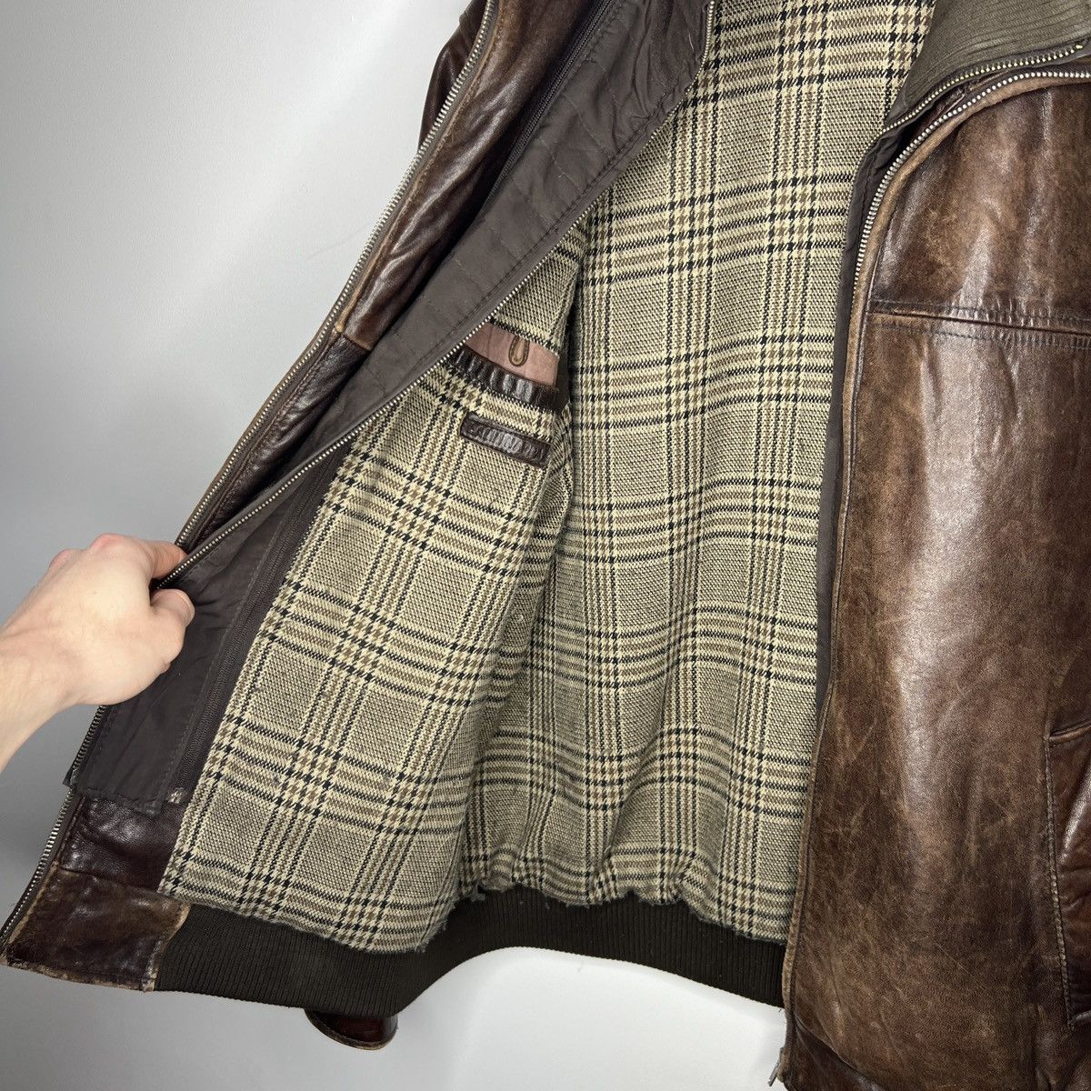 Leather Vintage Brown Leather Motor Biker Jacket Trucker Genuine Size US L / EU 52-54 / 3 - 11 Thumbnail