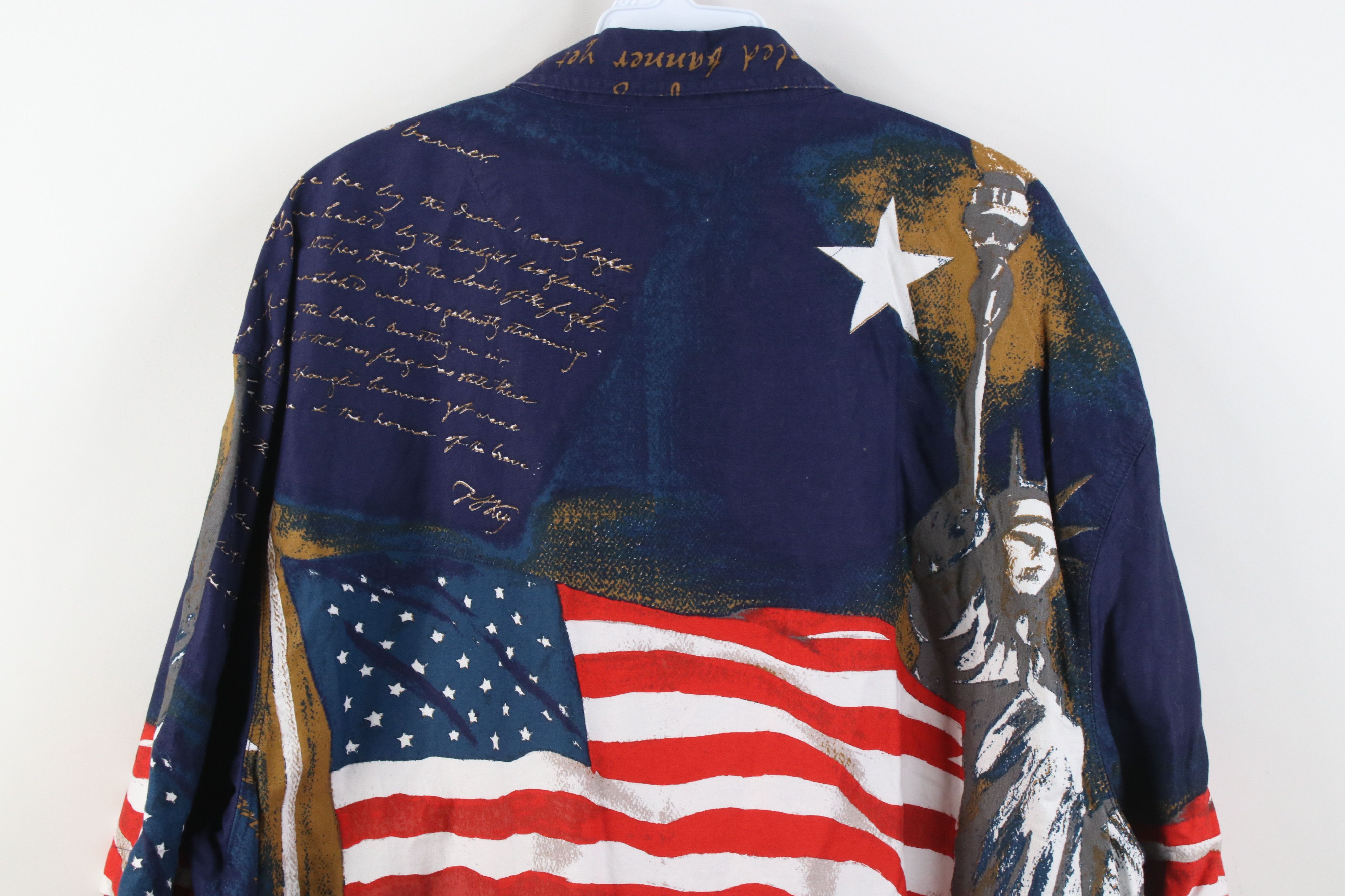 Vintage Vintage 90s Y2K Streetwear Statue of Liberty Button Shirt Size US XXL / EU 58 / 5 - 10 Thumbnail