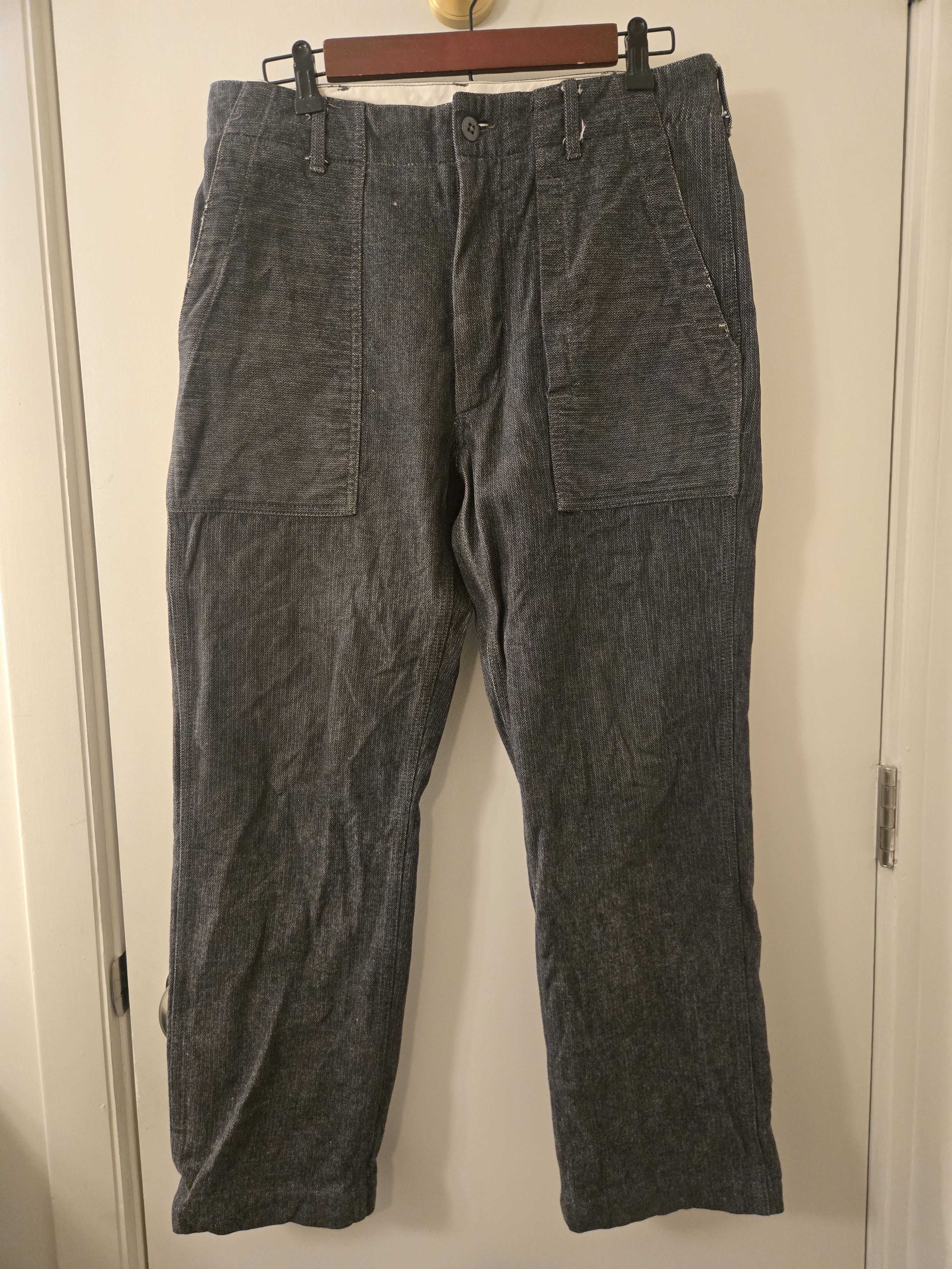 Engineered Garments Grey Herringbone Fatigue Pants Size US 32 / EU 48 - 1 Thumbnail