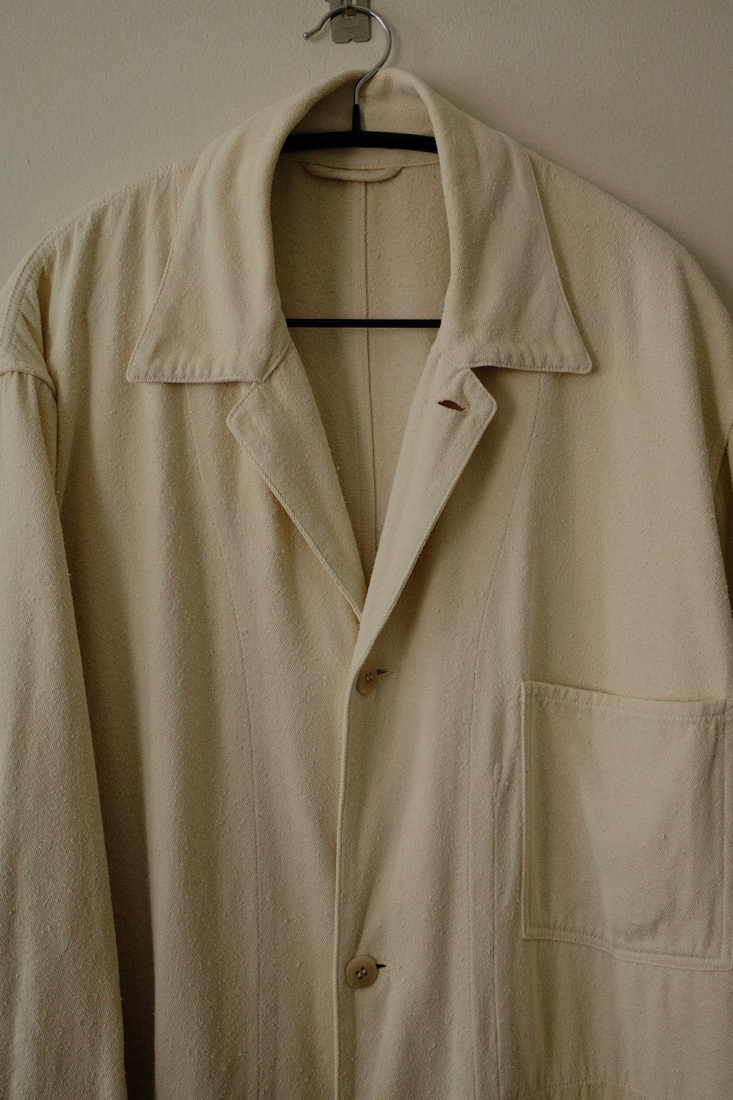 Comoli Silk Nep 1938 Jacket Ecru - 24SS Size US L / EU 52-54 / 3 - 3 Thumbnail