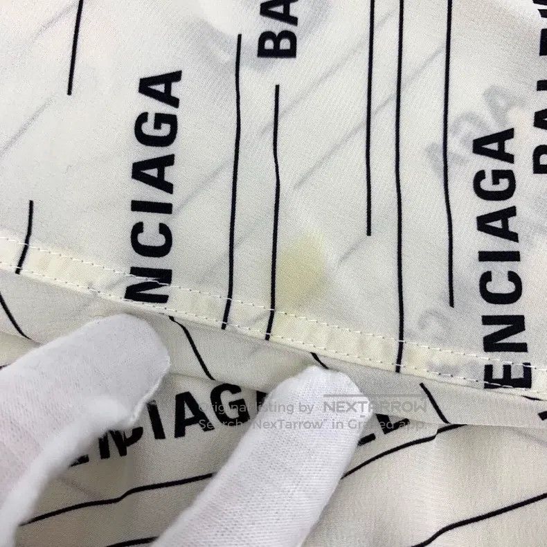Balenciaga Balenciaga size 34 White Logo Letter Stripe Silk Collar Si Size XXS / US 00 / IT 34 - 8 Thumbnail