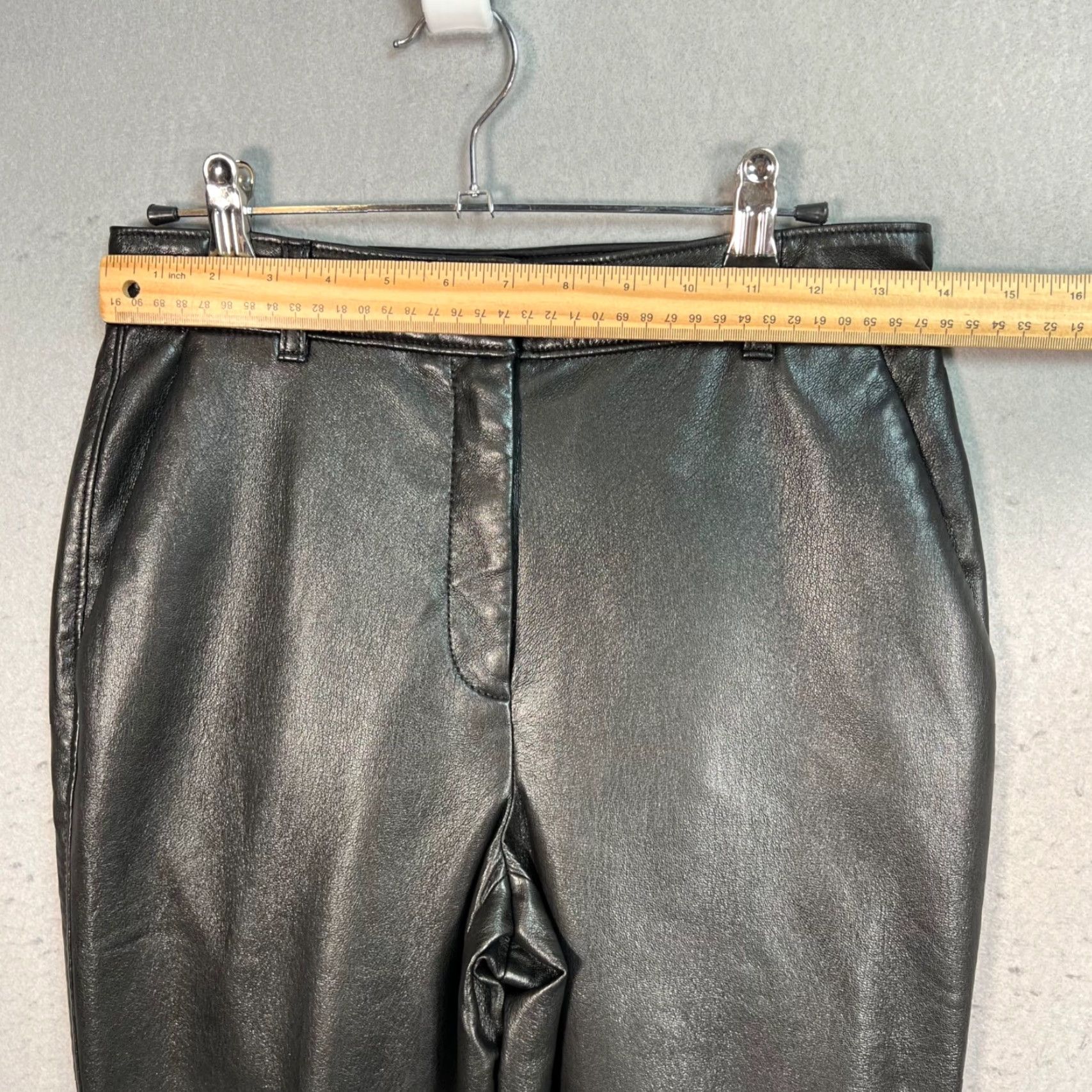 Vintage Babaton Black Faux Leather Tapered Leg Pants Womens Size 4, Dress Pants, Regular, 29 Inseam, Black, Pants, Babaton, Womens, Size 4 Size 27" / US 4 / IT 40 - 5 Thumbnail