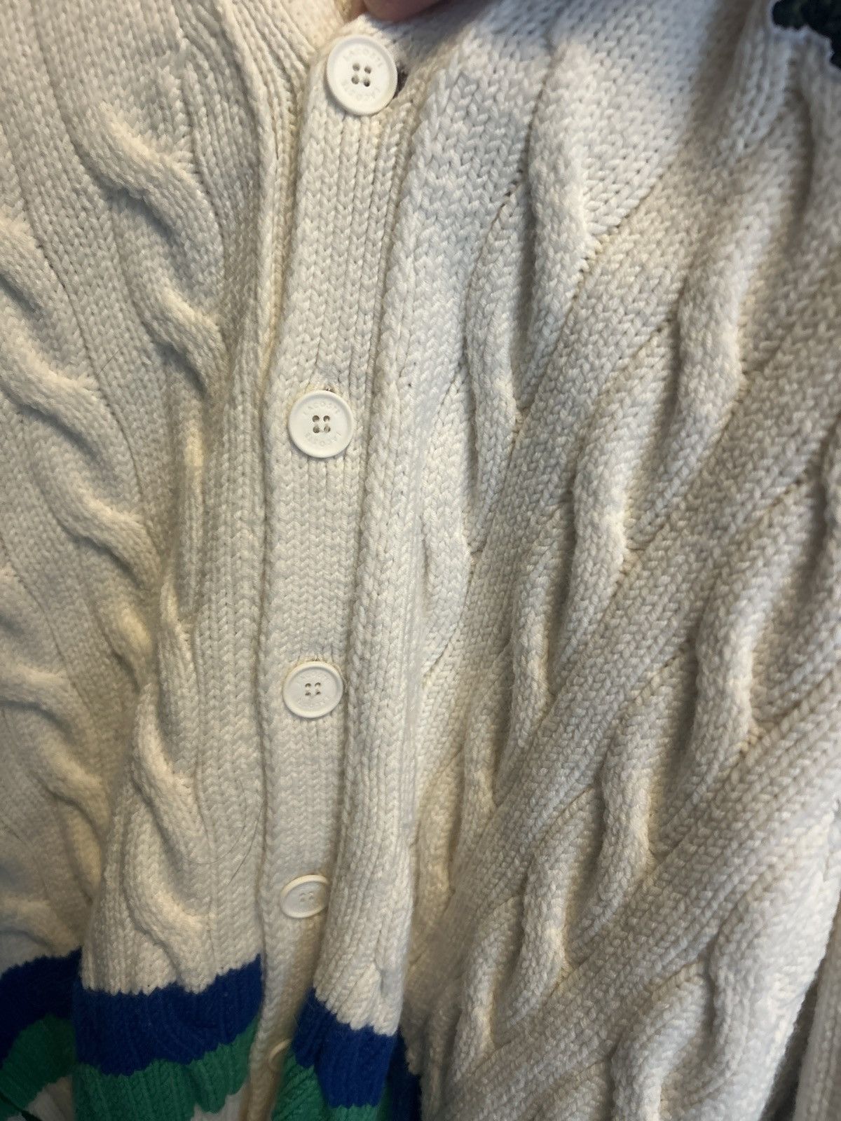 Lacoste Lacoste Embroidered Crocodile Cable Knit Cardigan Size US M / EU 48-50 / 2 - 3 Thumbnail