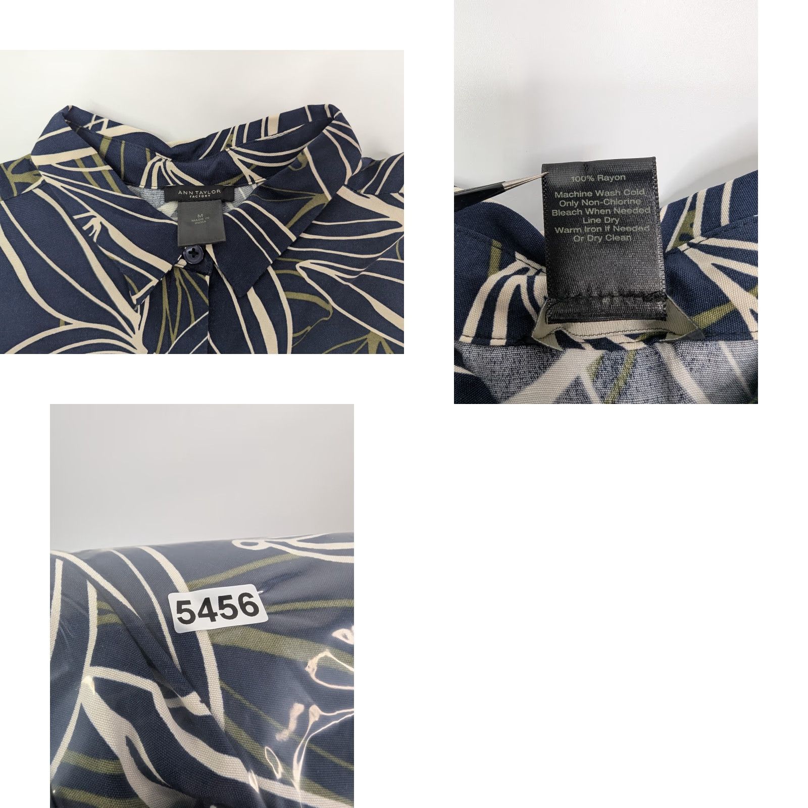 Ann Taylor Ann Taylor Dress Womens M Blue Floral Long Sleeve Button Front Belted Career Size M / US 6-8 / IT 42-44 - 8 Thumbnail