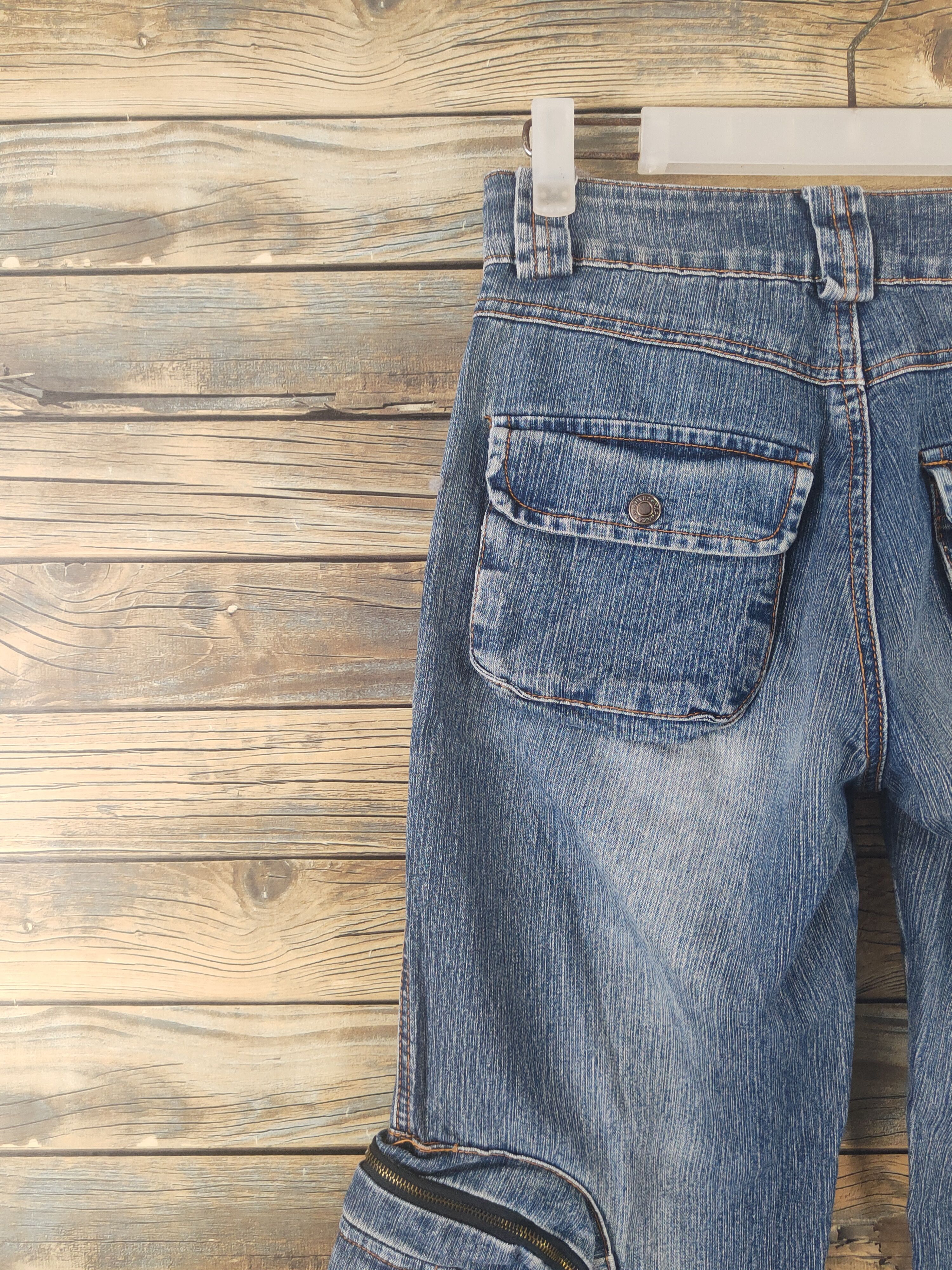 Japanese Brand DL Haphazard Blue Distressed Ripped Denim Jeans #2043 Size US 26 / EU 42 - 8 Thumbnail