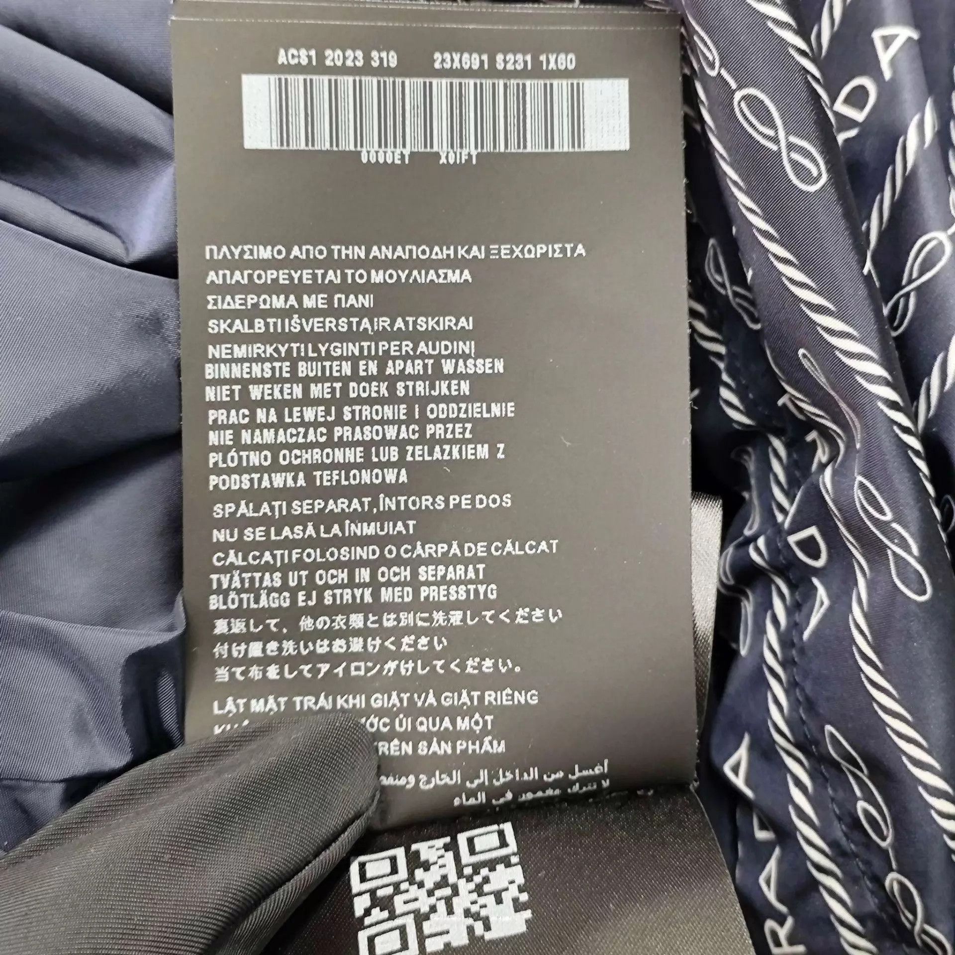 Prada Prada 98 new logo print nylon navy blue 38 dress Size XS / US 0-2 / IT 36-38 - 9 Thumbnail