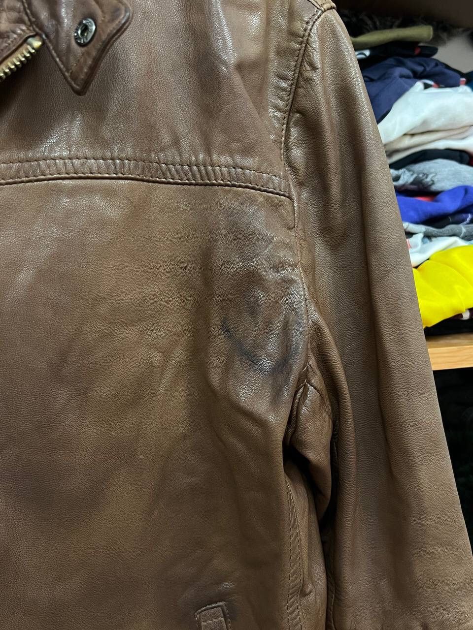 Tommy Hilfiger Vintage Tommy Hilfiger Brown Leather Jacket 1990s Size US L / EU 52-54 / 3 - 6 Thumbnail