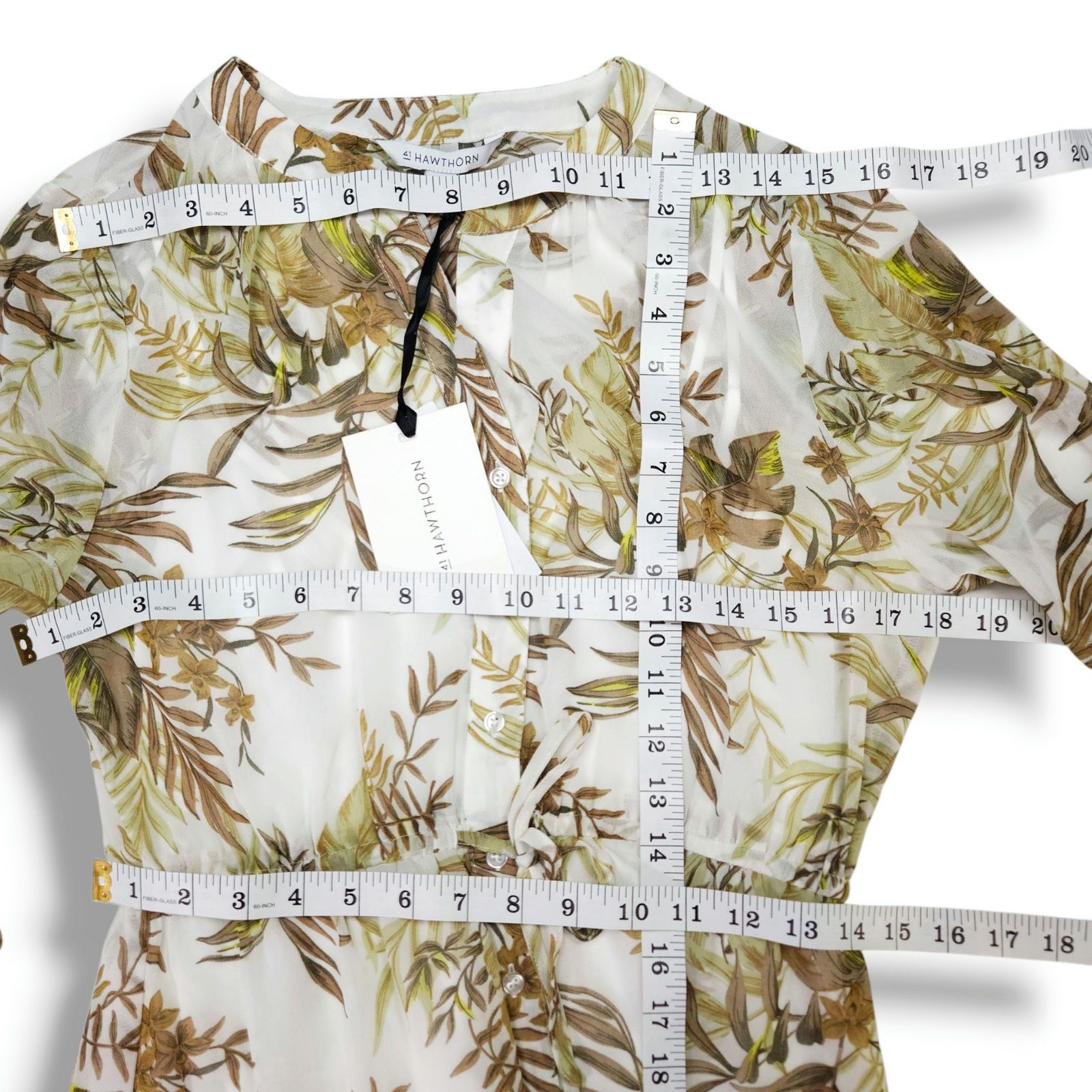 South2 West8 41 Hawthorn Petite Floral Midi Dress Button Ivory Resort 5P Size M / US 6-8 / IT 42-44 - 9 Thumbnail