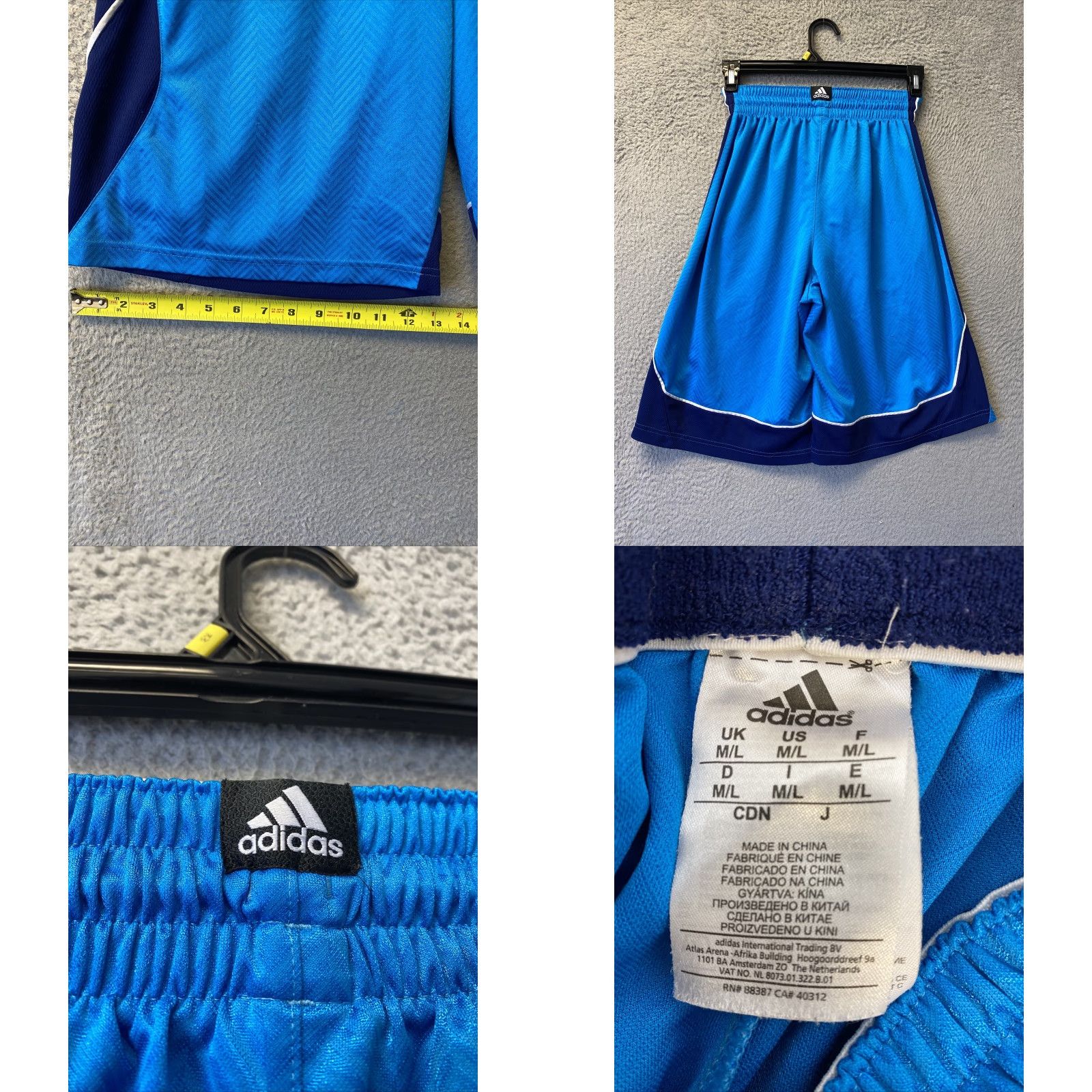 Adidas Adidas Shorts Athletic Teen/Adult M/L 24" Waist 12" Inseam Blue Cotton Slim Fit Pockets Men Size M/L Size US 31 - 8 Thumbnail