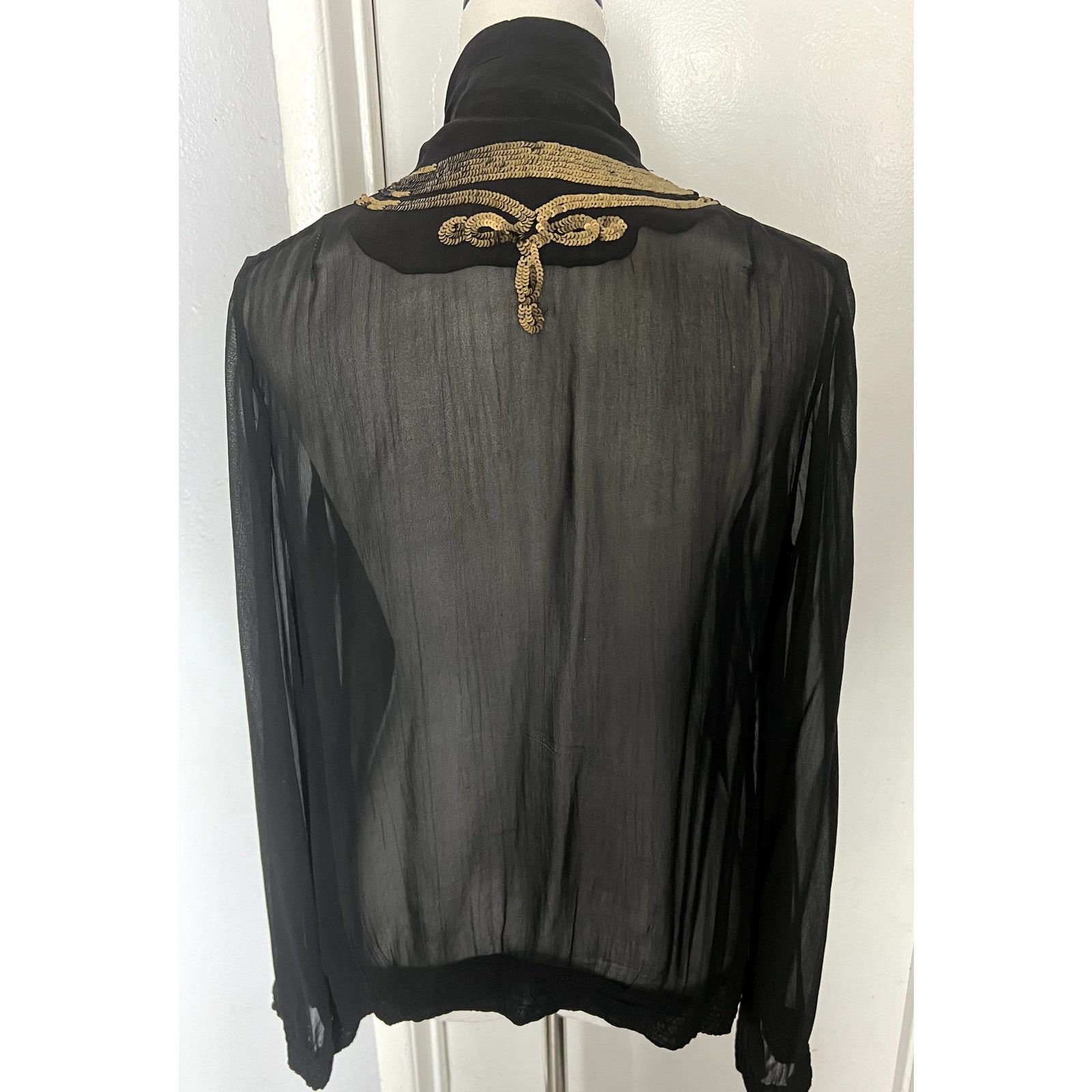 Antik Batik Antik Batik sheer black and gold sequin blouse Sz S Size S / US 4 / IT 40 - 11 Thumbnail