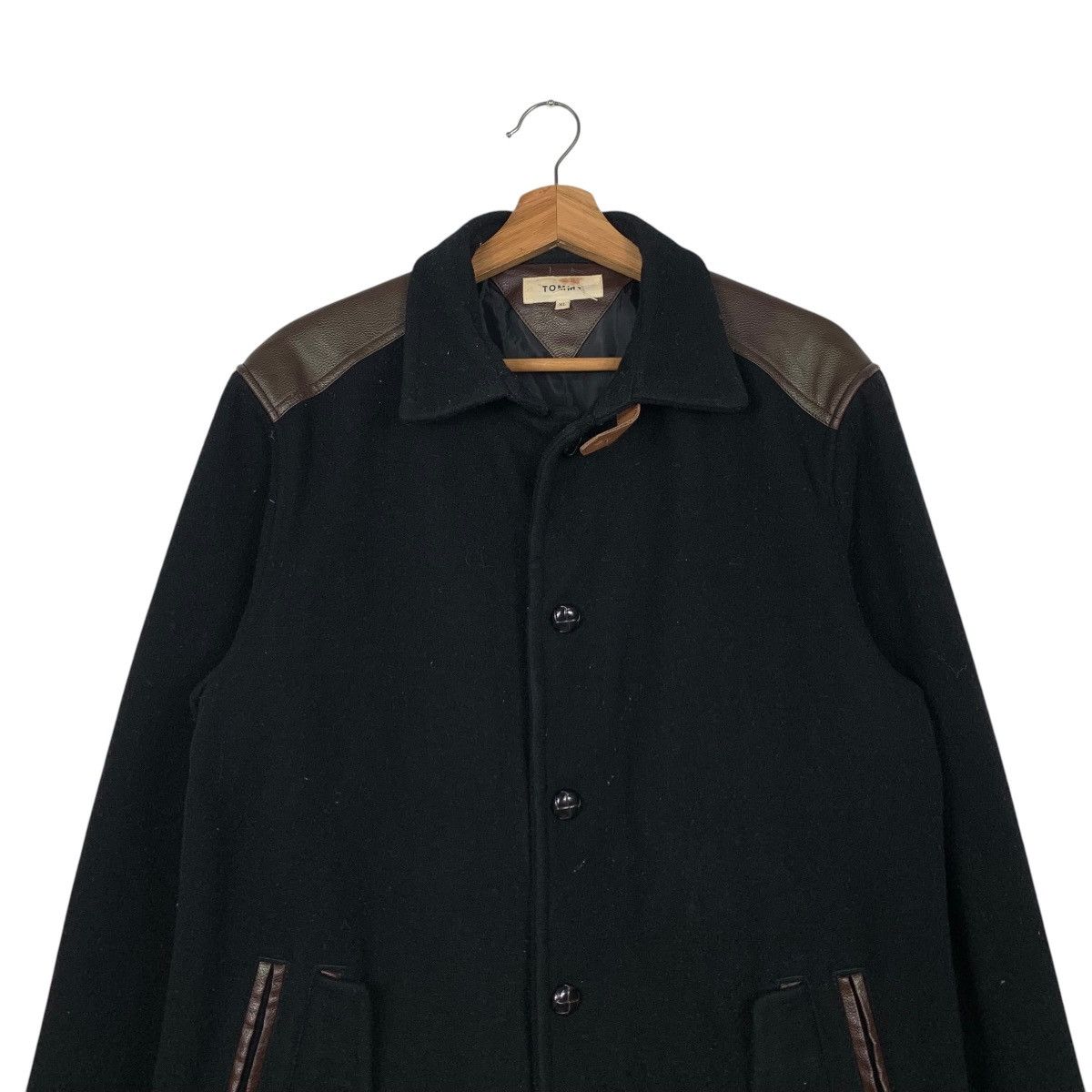 Leather TOMMY Wool Leather Button Jacket #2133-C94 Size US XL / EU 56 / 4 - 2 Thumbnail