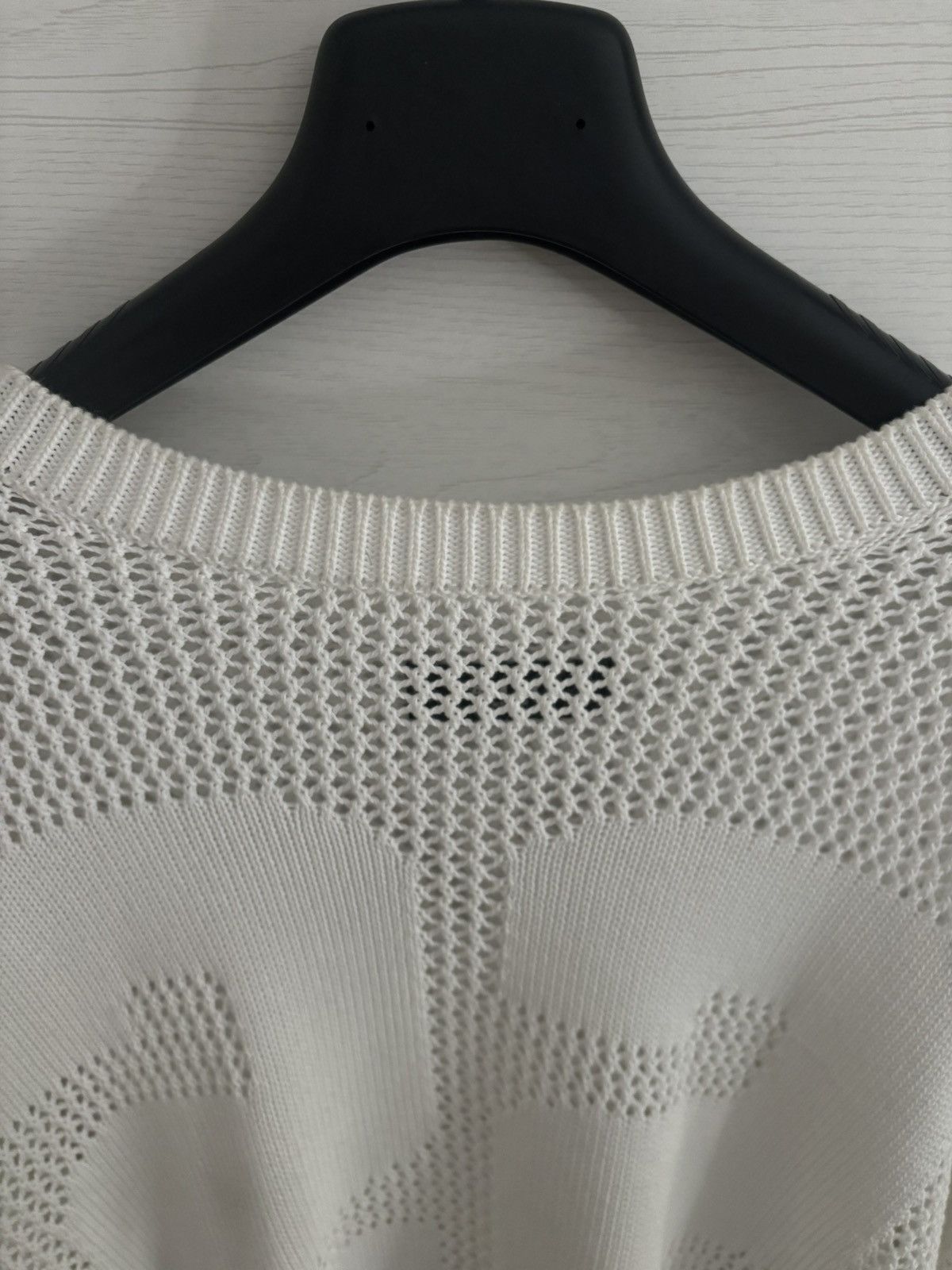 Amiri Tiger Knit Mesh Sweater - White - Size M