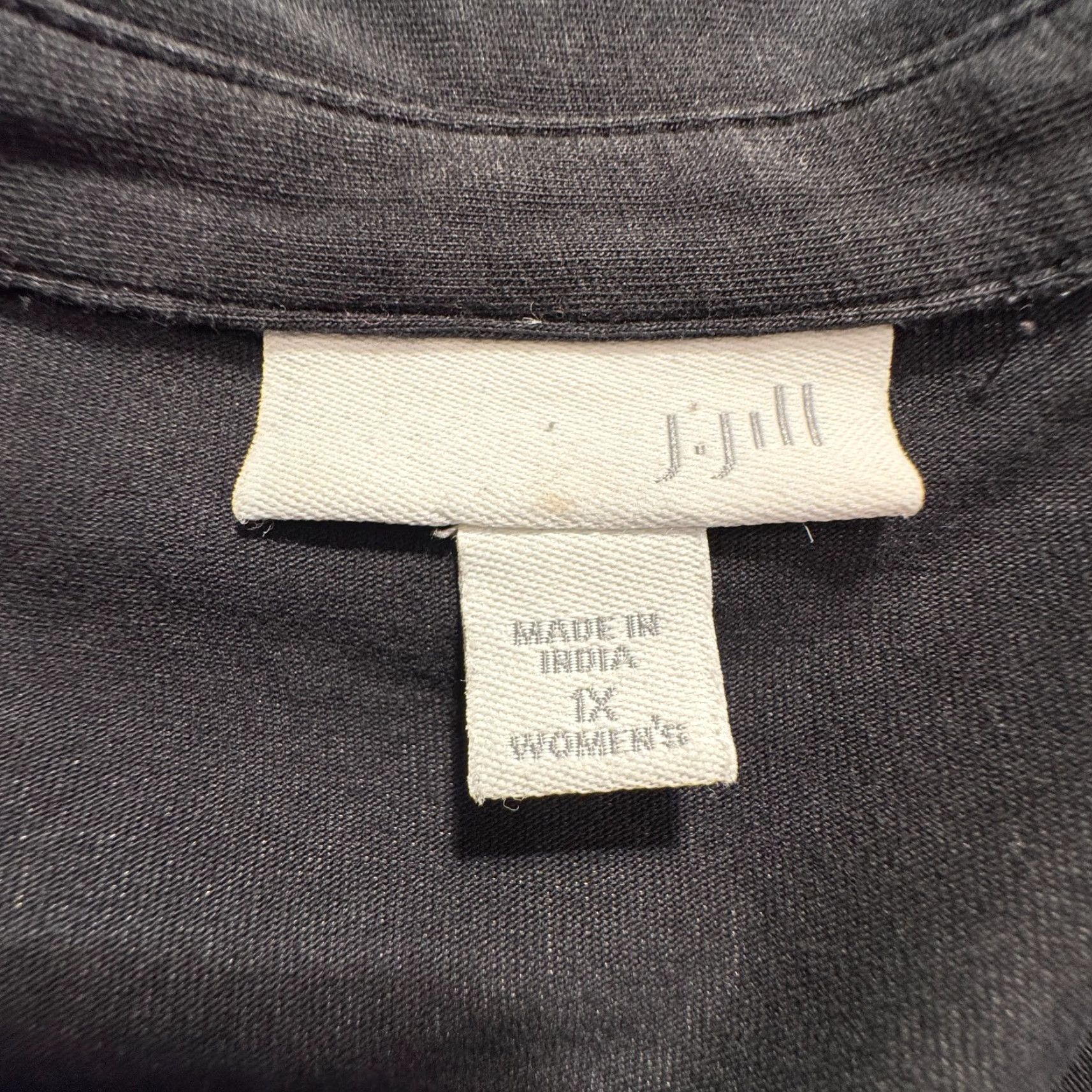 J. Jill J. Jill Top Womens 1X Black Button Up Preppy Long Sleeve Cotton Blend Size XL / US 12-14 / IT 48-50 - 4 Thumbnail