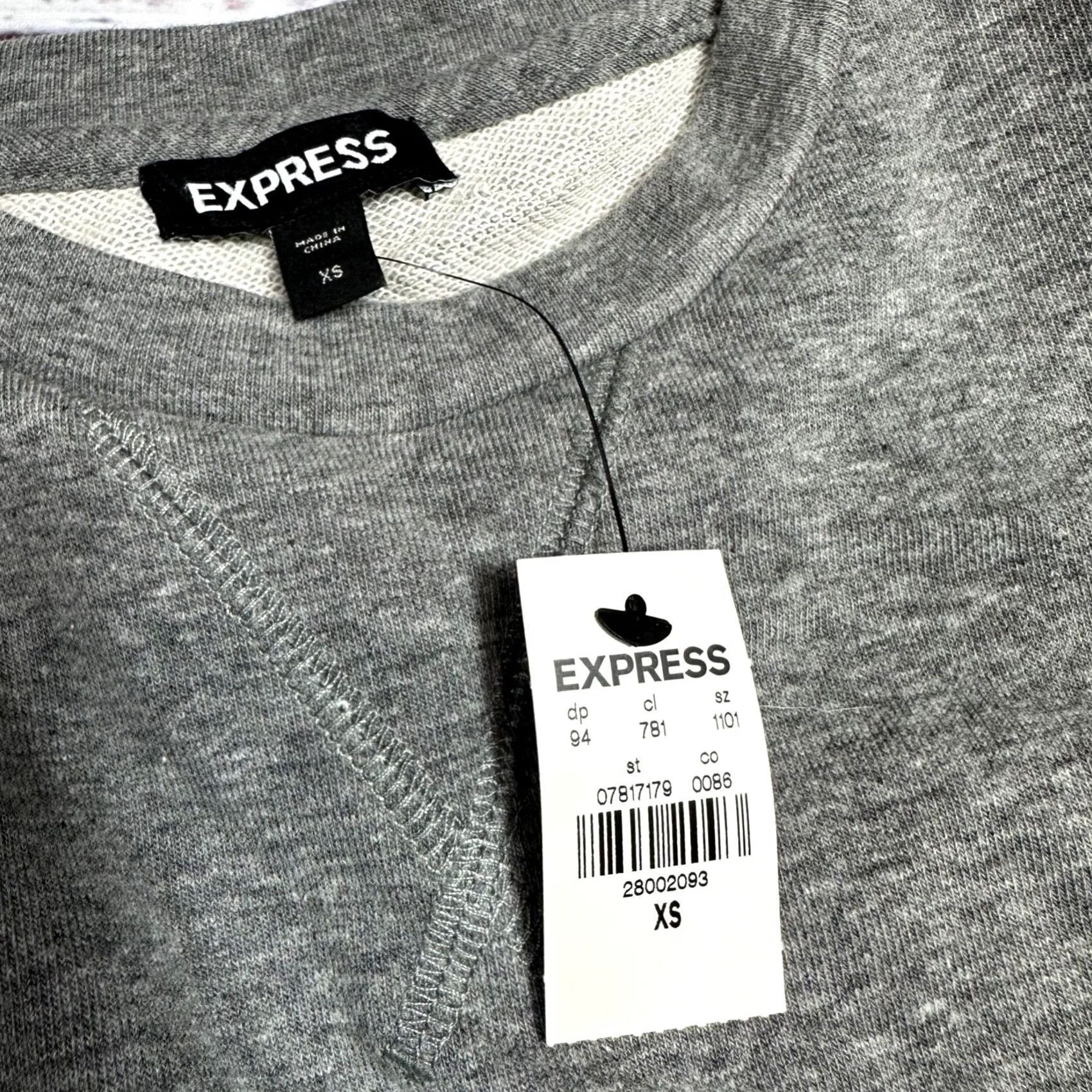 Express Express Womens Long Sleeve Tunic Shirt XS Gray New Size XS / US 0-2 / IT 36-38 - 5 Thumbnail