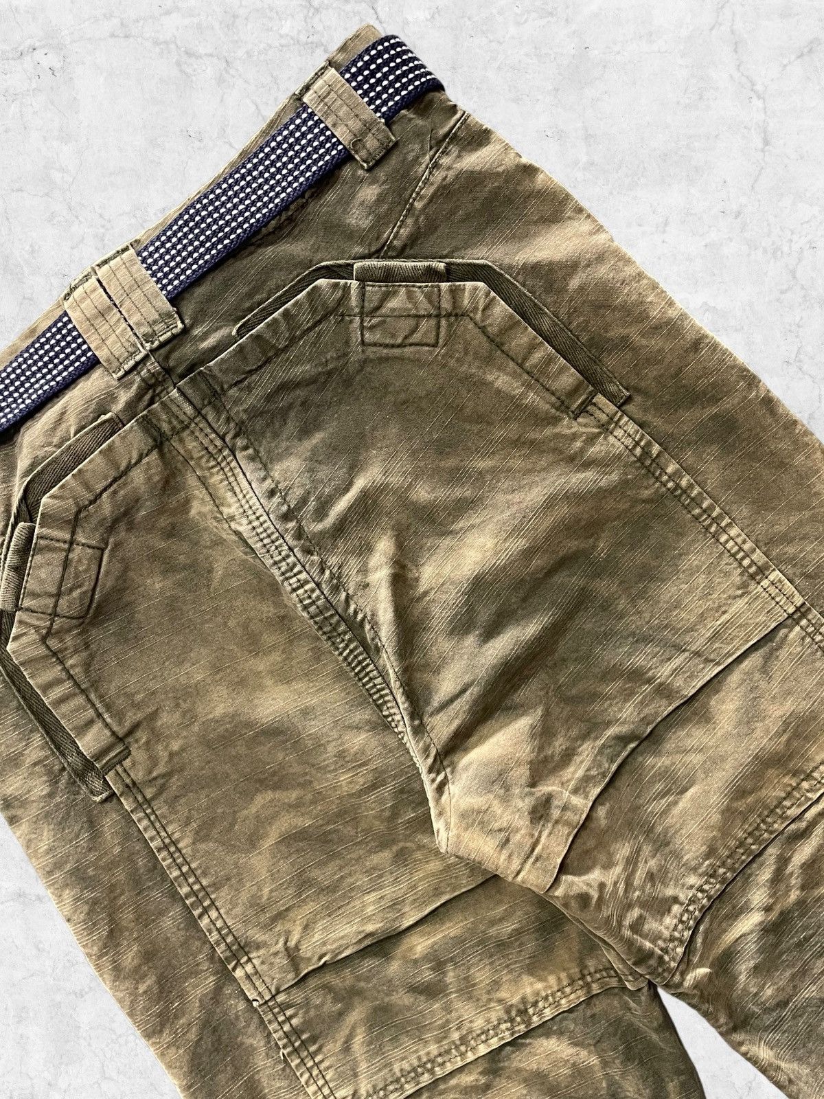 Vintage Vintage 3.Q.L Double Knee Cargo Faded With Shashiko Belt Size US 28 / EU 44 - 12 Thumbnail